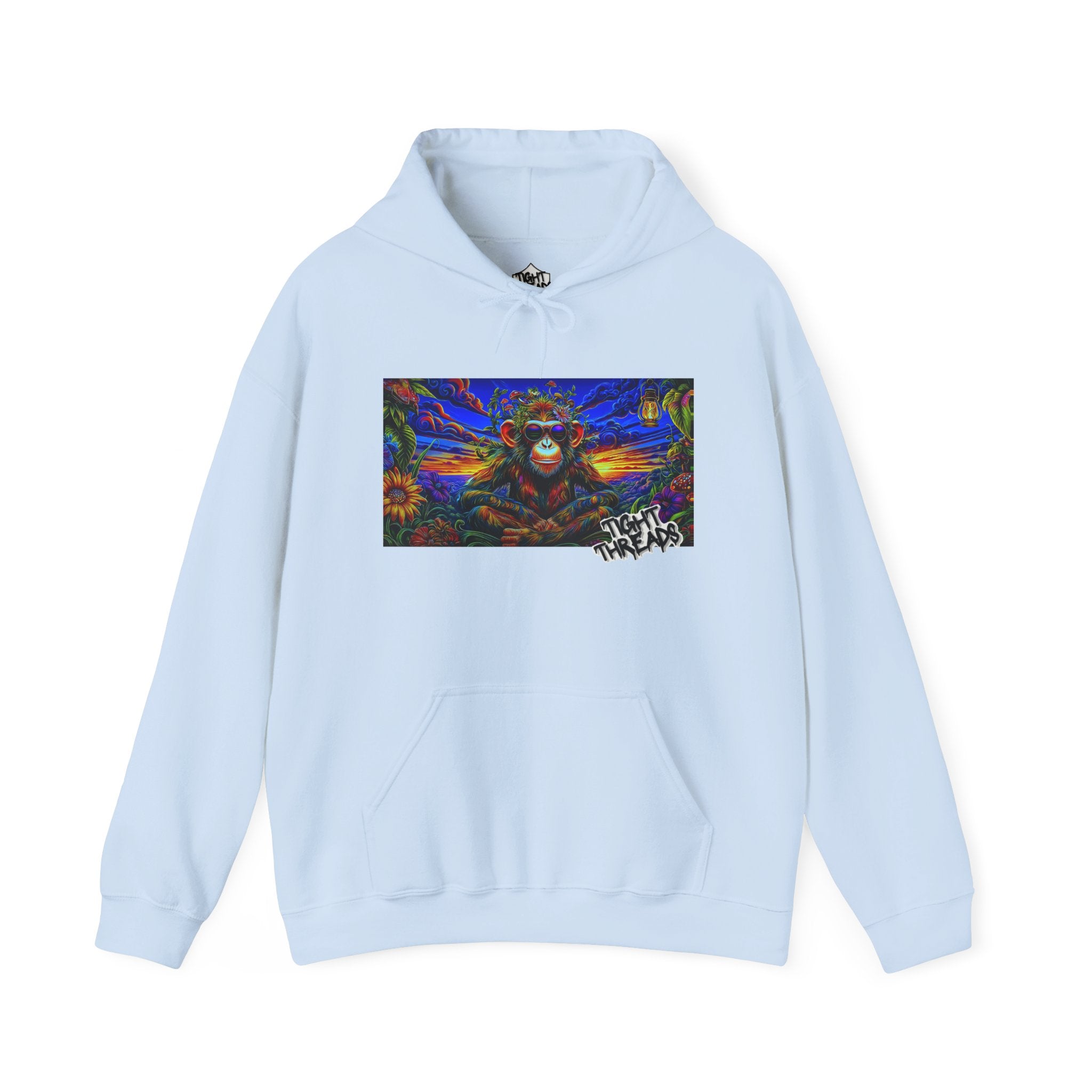 Colorful Cool Monkey Artistic Hoodie, Graphic Sweatshirt, Beach Vibe, Casual Streetwear, Cozy Gift, Unisex Hooded Sweatshirt