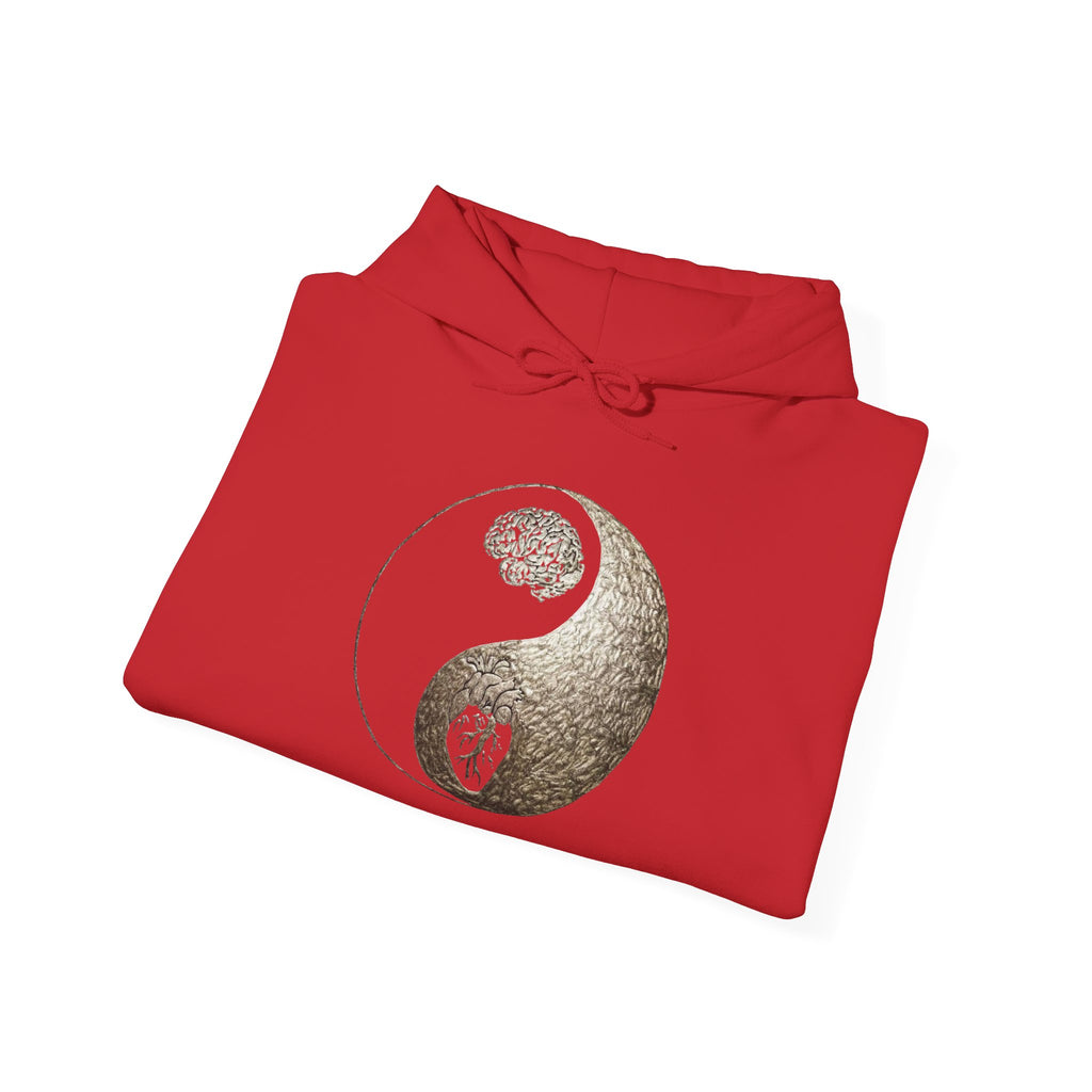 Yin Yang Mind over Body Hooded Sweatshirt - Cozy Unisex Hoodie for Peace Lovers, Spiritual Gift, Casual Wear, Meditation