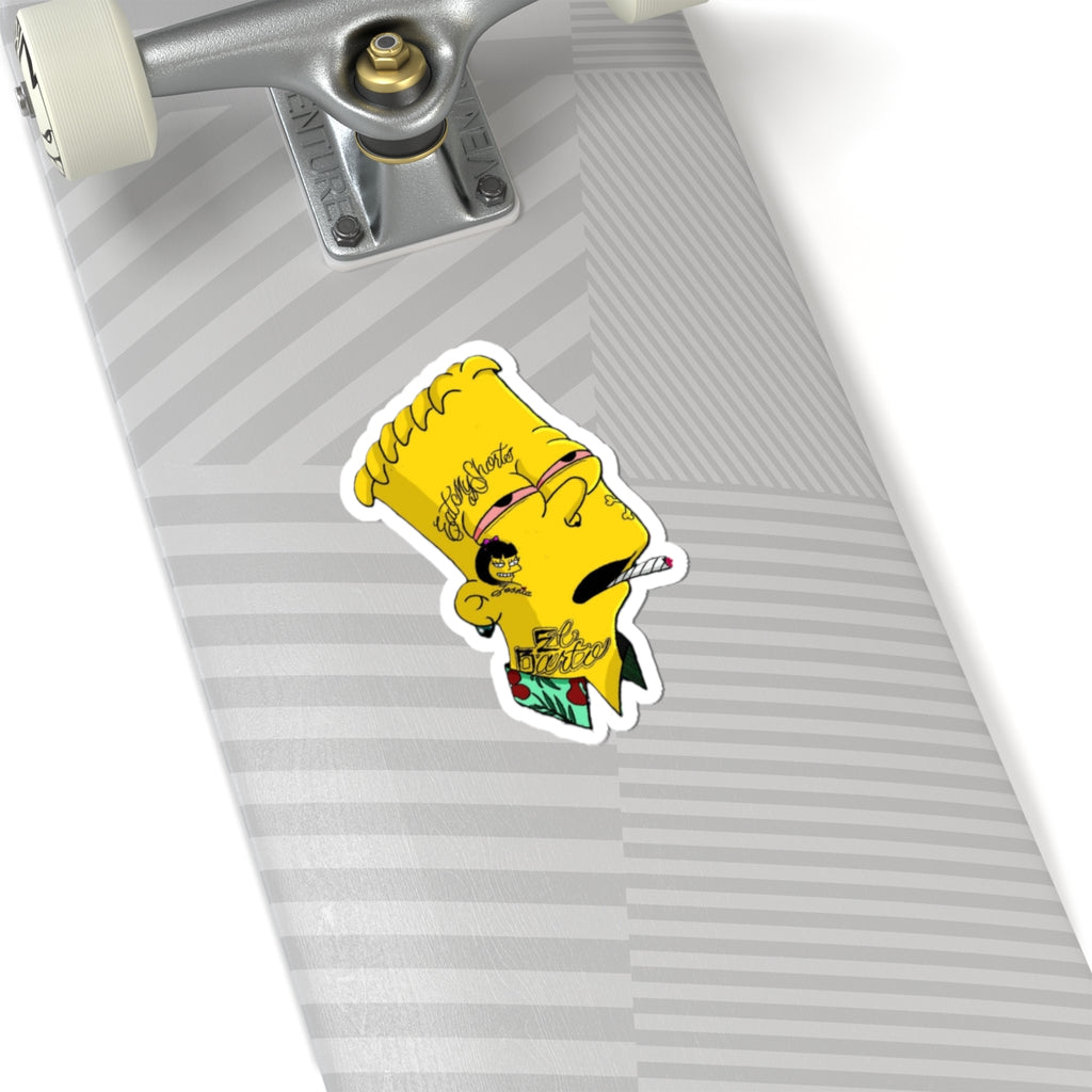 Tattooed Bart Sticker | Kiss-Cut Sticker, Cartoon Character Decal