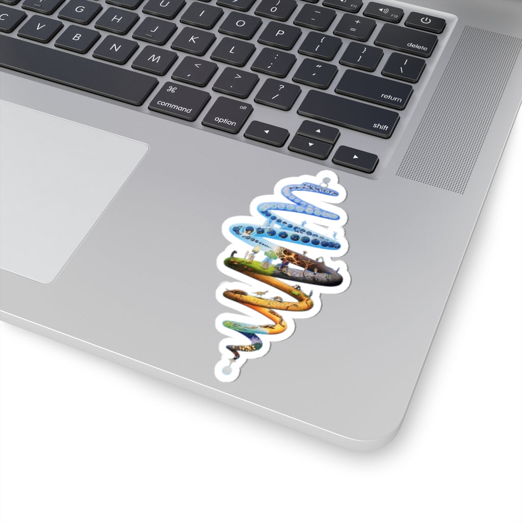 Colorful Evolutional Spiral Kiss-Cut Stickers Whimsical Art Decals for Laptops, Water Bottles, Gift Decor, Nature Lovers, Eco-Friendly Joy