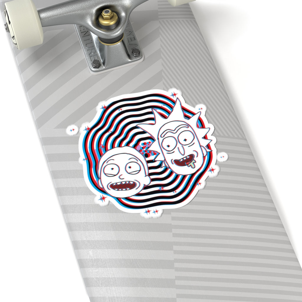 Rick and Morty Glitch Faces Kiss-Cut Stickers | Vinyl Sticker