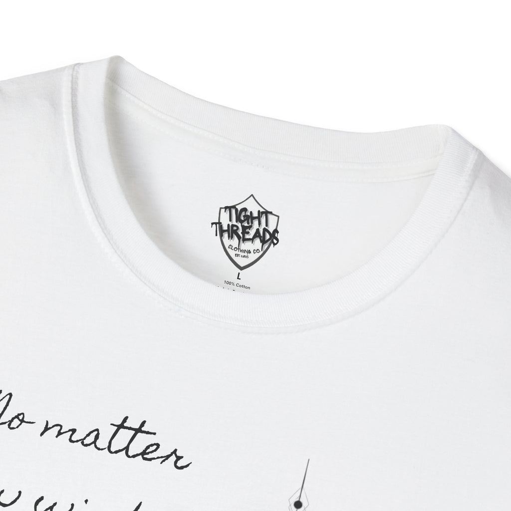 Samurai Unalome Inspirational Quote T-Shirt, Motivational Tee, Unique Graphic Shirt, Gift for Friends, Casual Wear, Unisex Softstyle Tee