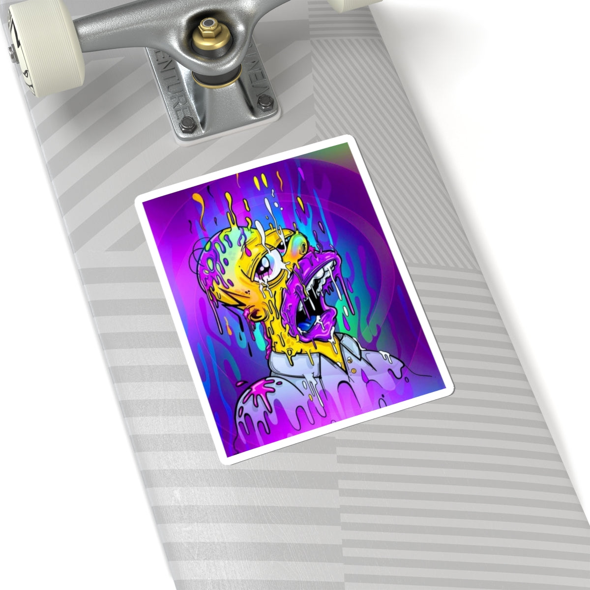 Melting Homer Head Kiss-Cut Sticker | Psychedelic Drip Art