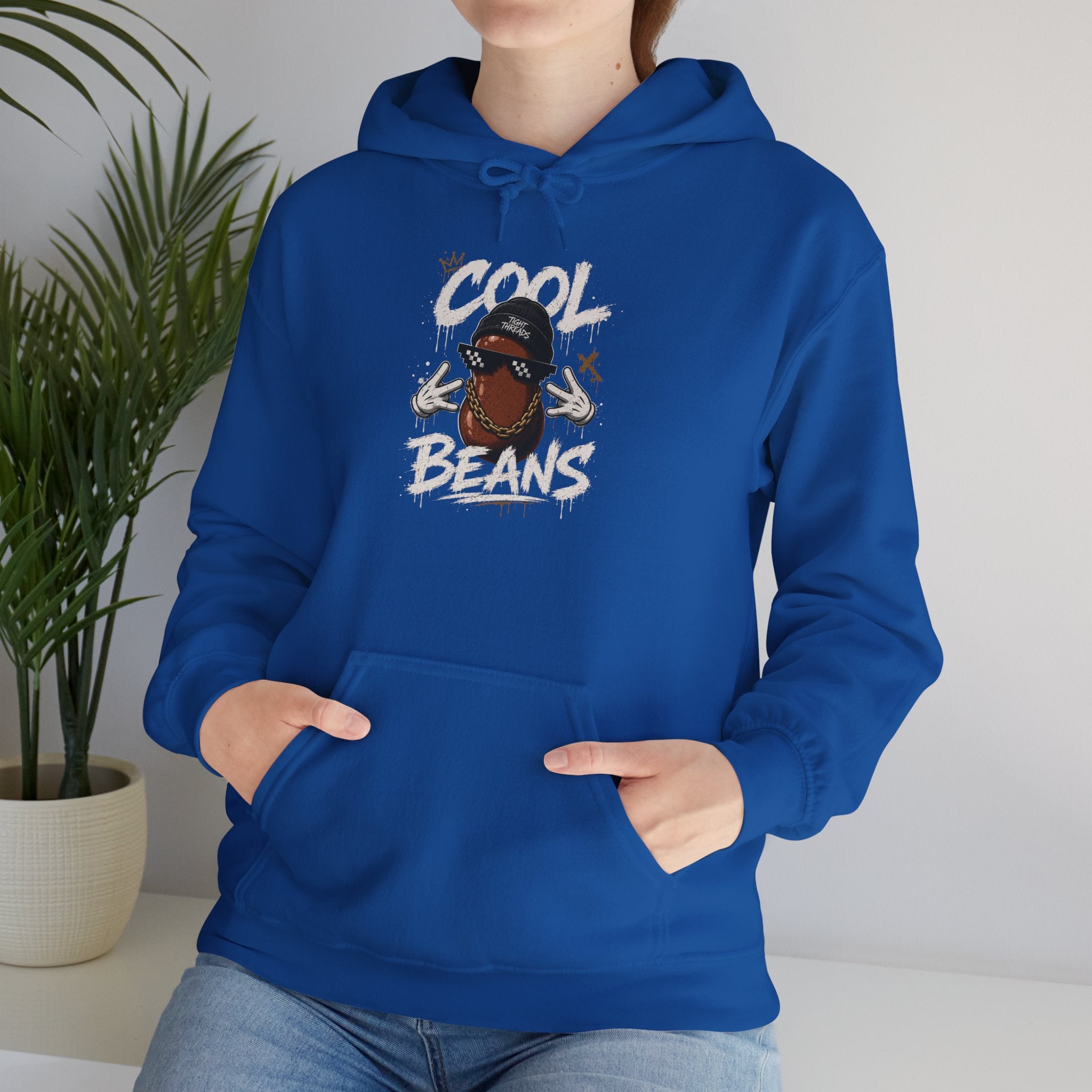 Cool Beans Hoodie — Funny Cartoon Coffee Bean Graphic Pullover