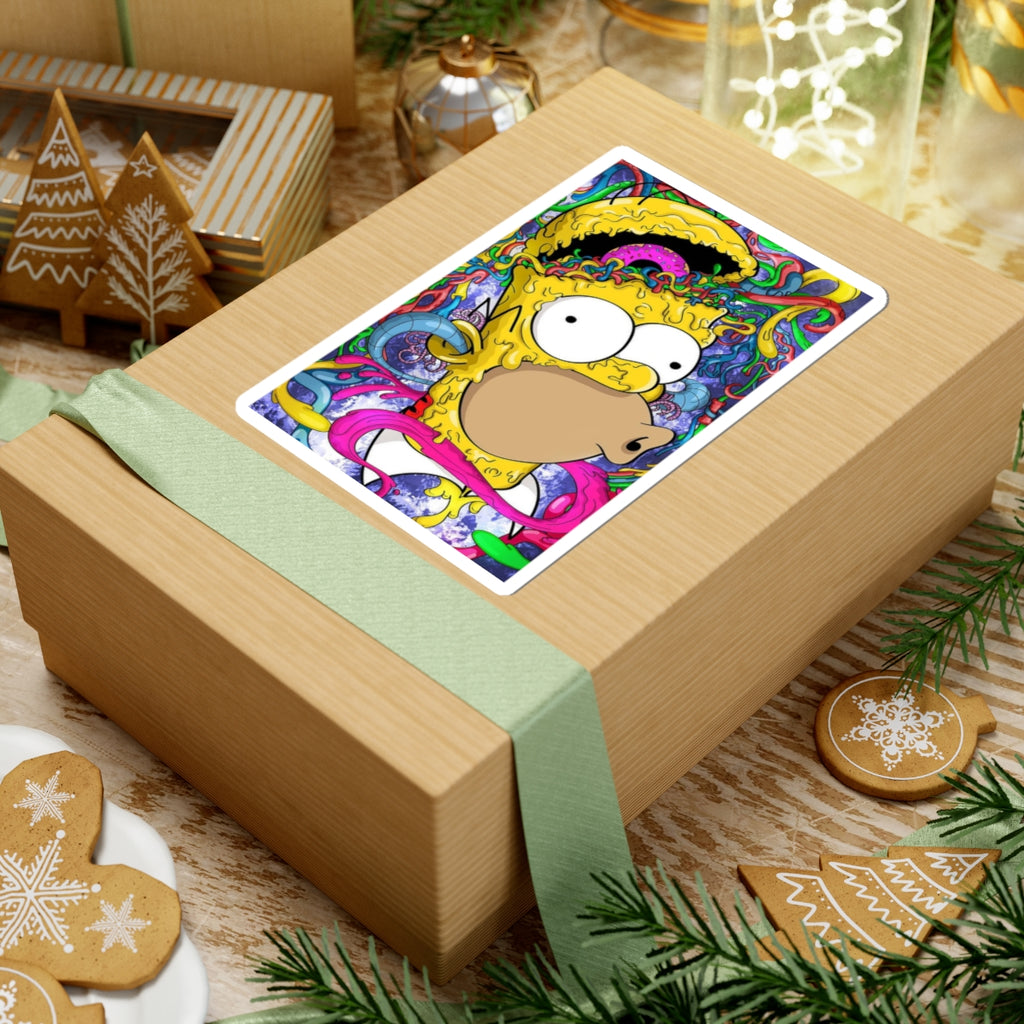 Psychedelic Homer doenut brain Sticker | Kiss-Cut Sticker