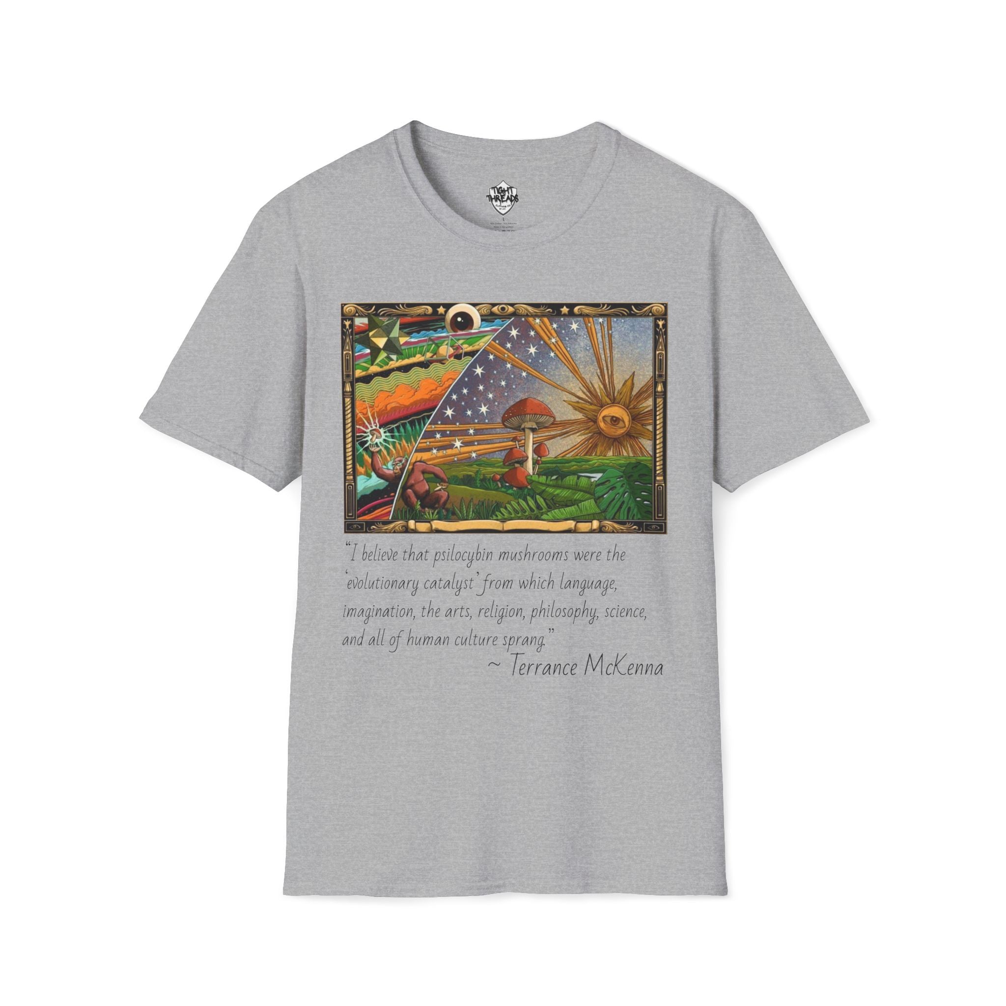 Terrance McKenna stoned ape theory T-Shirt, Motivational Shirt, Casual Wear, Gift for Dreamers, Unique Everyday Style
