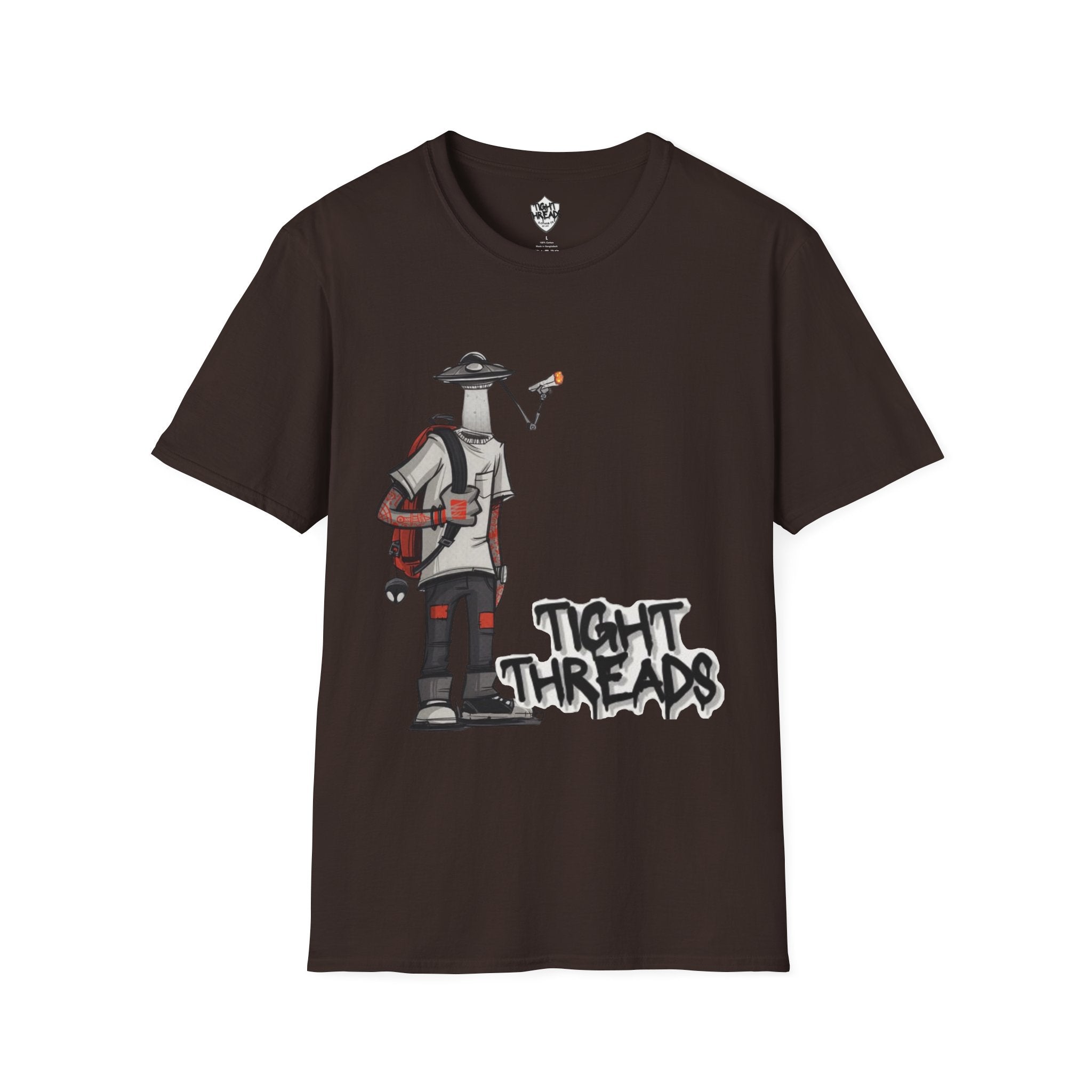 UFO Head Smokin Graffiti Street Art Unisex T-Shirt, Urban Graphic Tee, Unique Gift, Casual Style, Everyday Wear