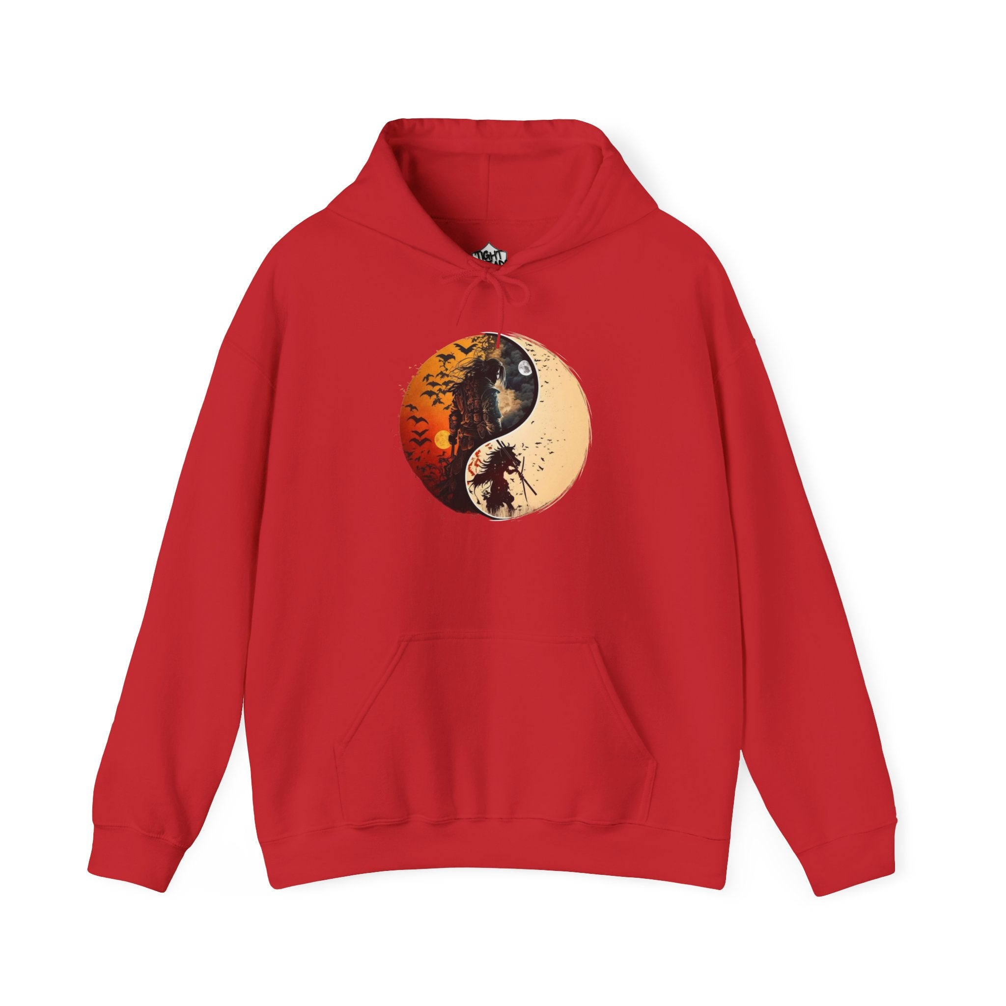 Yin Yang Samurai Hoodie - Cozy Streetwear, Unisex Fashion, Meditation Gift, Casual Wear, Spiritual Apparel
