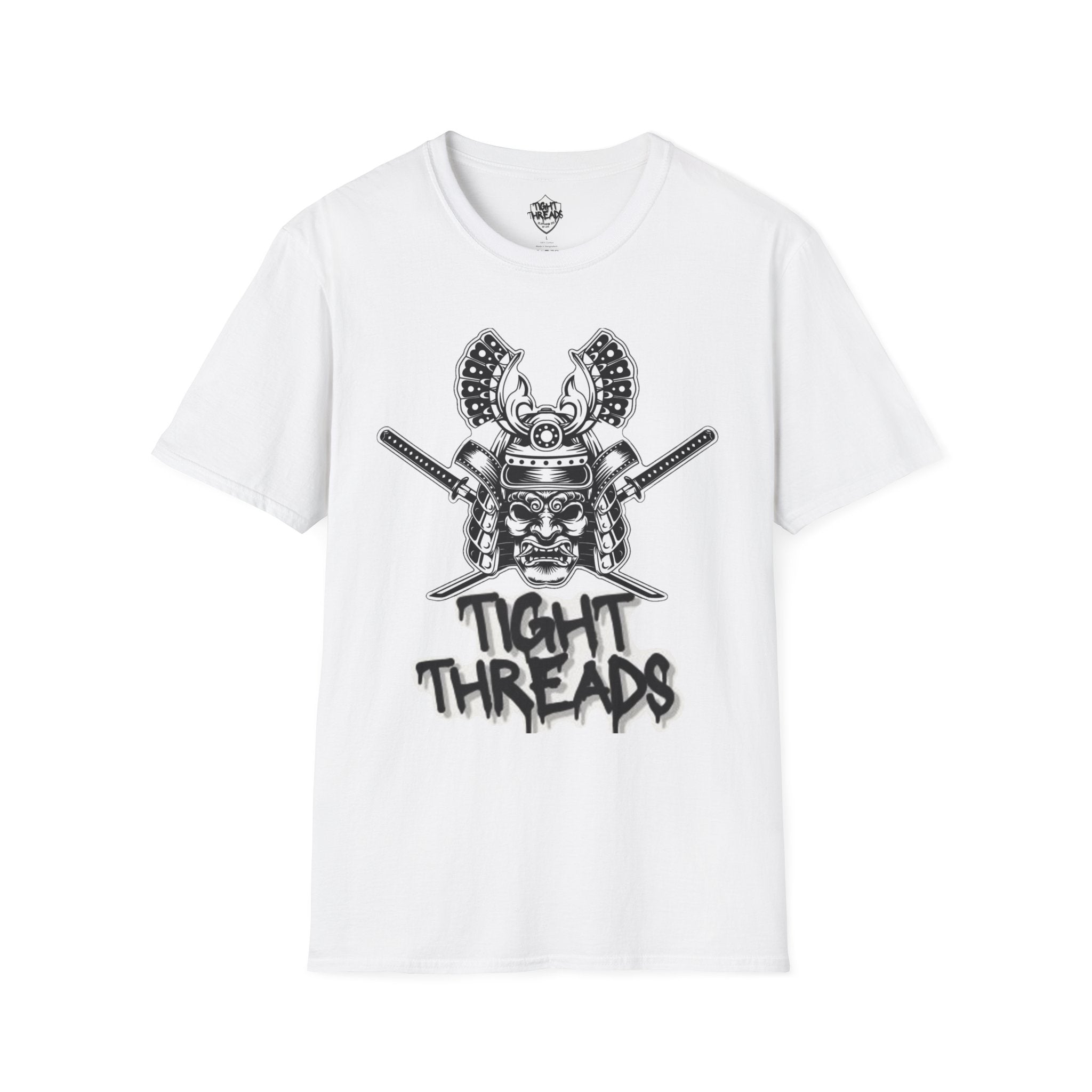 Samurai Skull Graphic T-Shirt, Unisex Softstyle Tee, Edgy Streetwear, Perfect for Anime Fans, Casual Wear, Birthday Gift