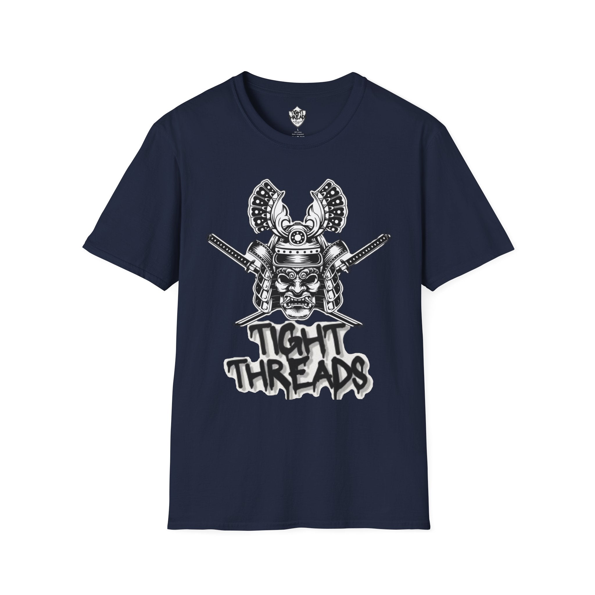 Samurai Skull Graphic T-Shirt, Unisex Softstyle Tee, Edgy Streetwear, Perfect for Anime Fans, Casual Wear, Birthday Gift