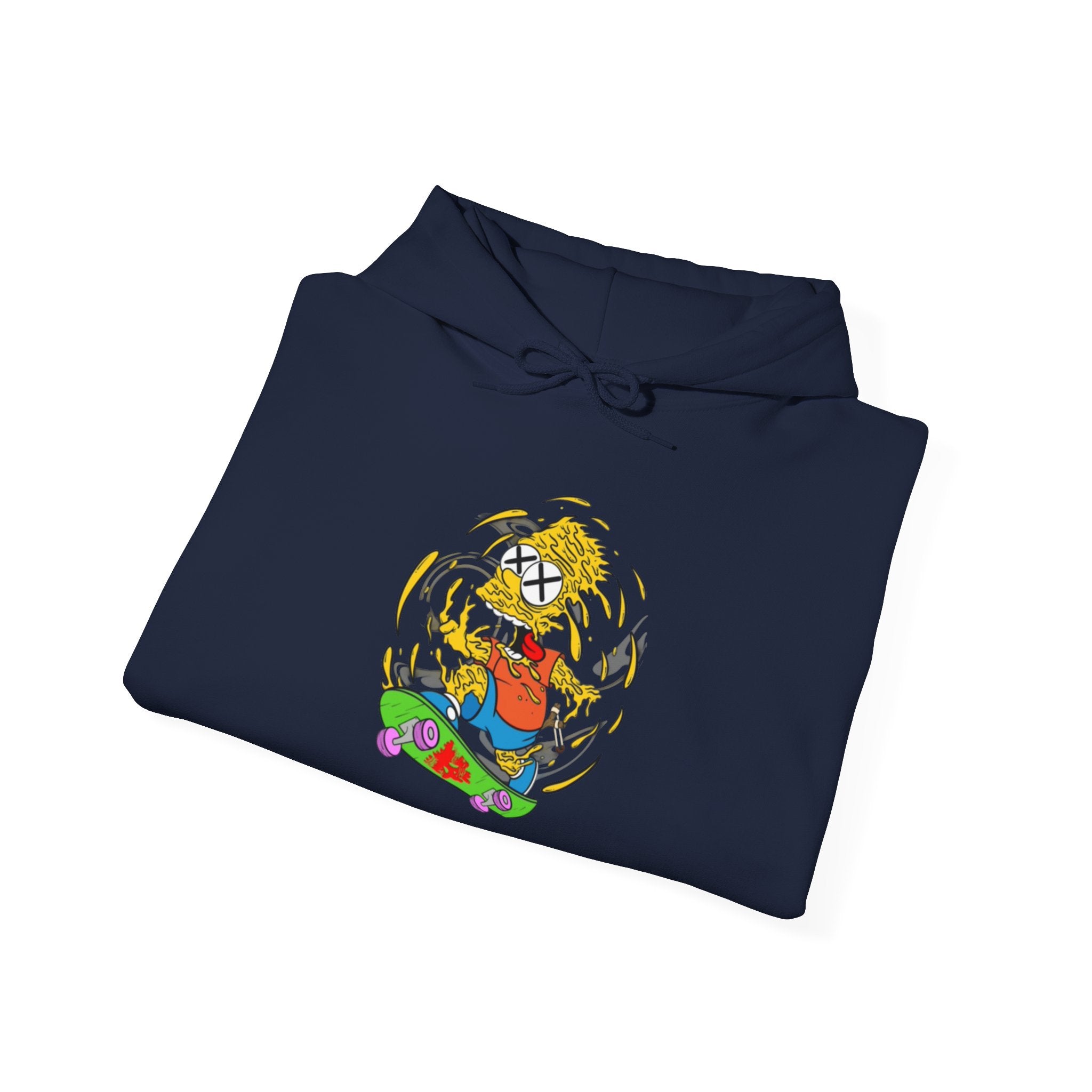 Warping Bart Simpson Skateboarding Hoodie | Retro Skateboard Illustration