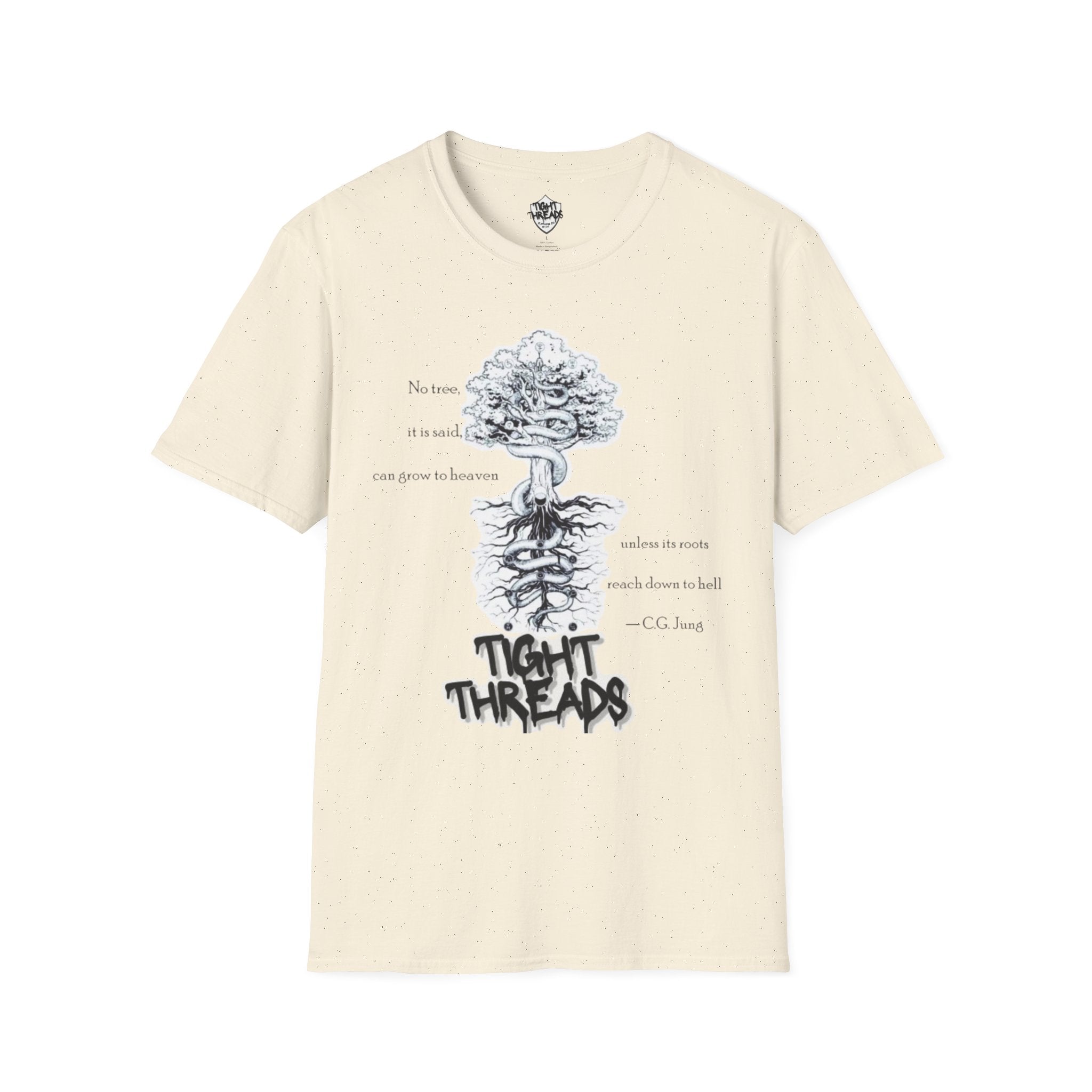Carl Jung Quote Tees for Philosophers, Comfort Wear, Gift for Friends, Eco-Friendly Fashion, Tree Design Shirt