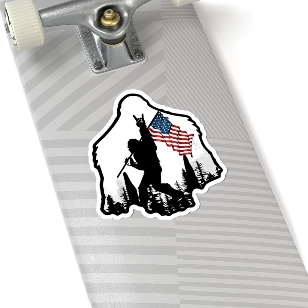 Soldier Silhouette with American Flag Sticker | Kiss-Cut Vinyl