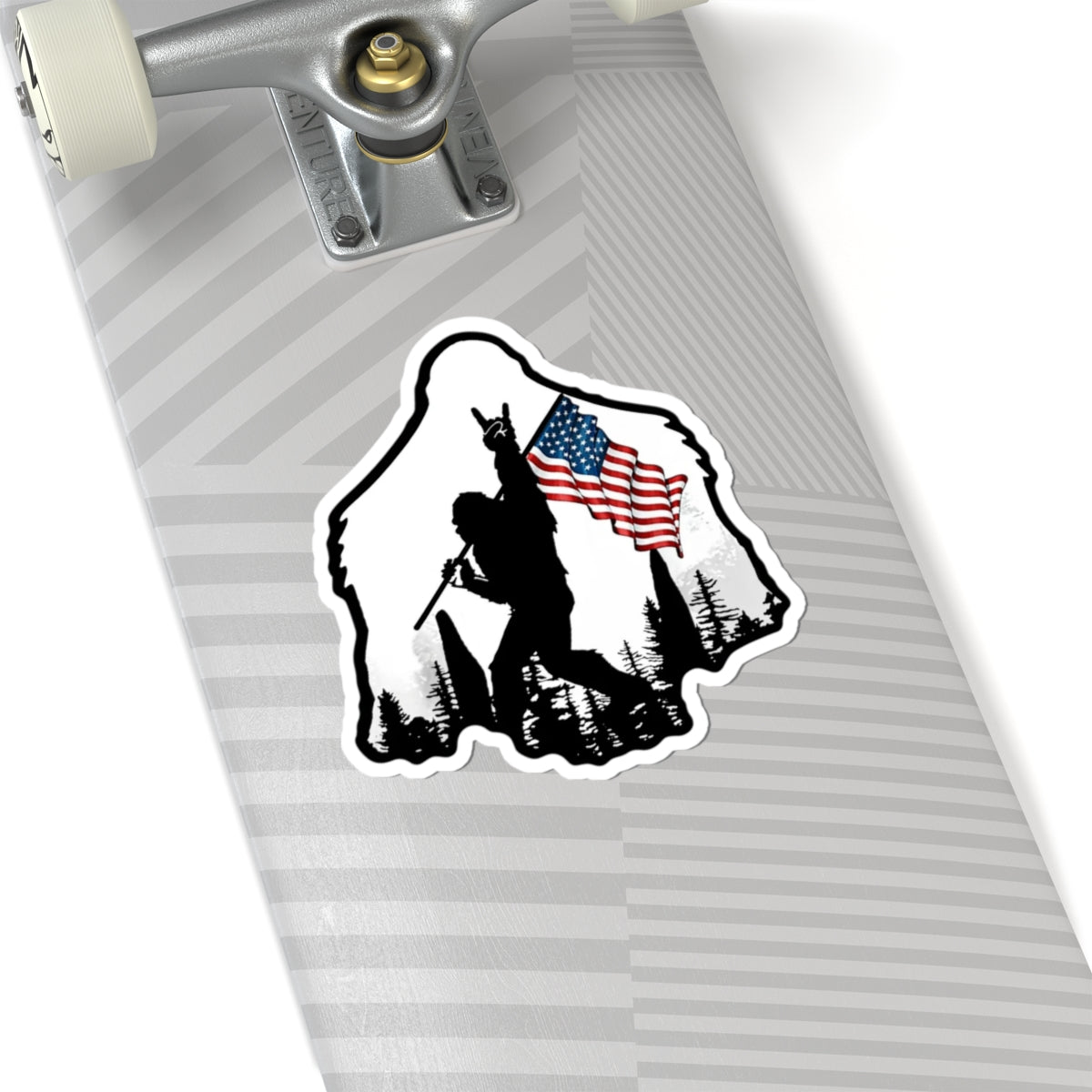 Soldier Silhouette with American Flag Sticker | Kiss-Cut Vinyl