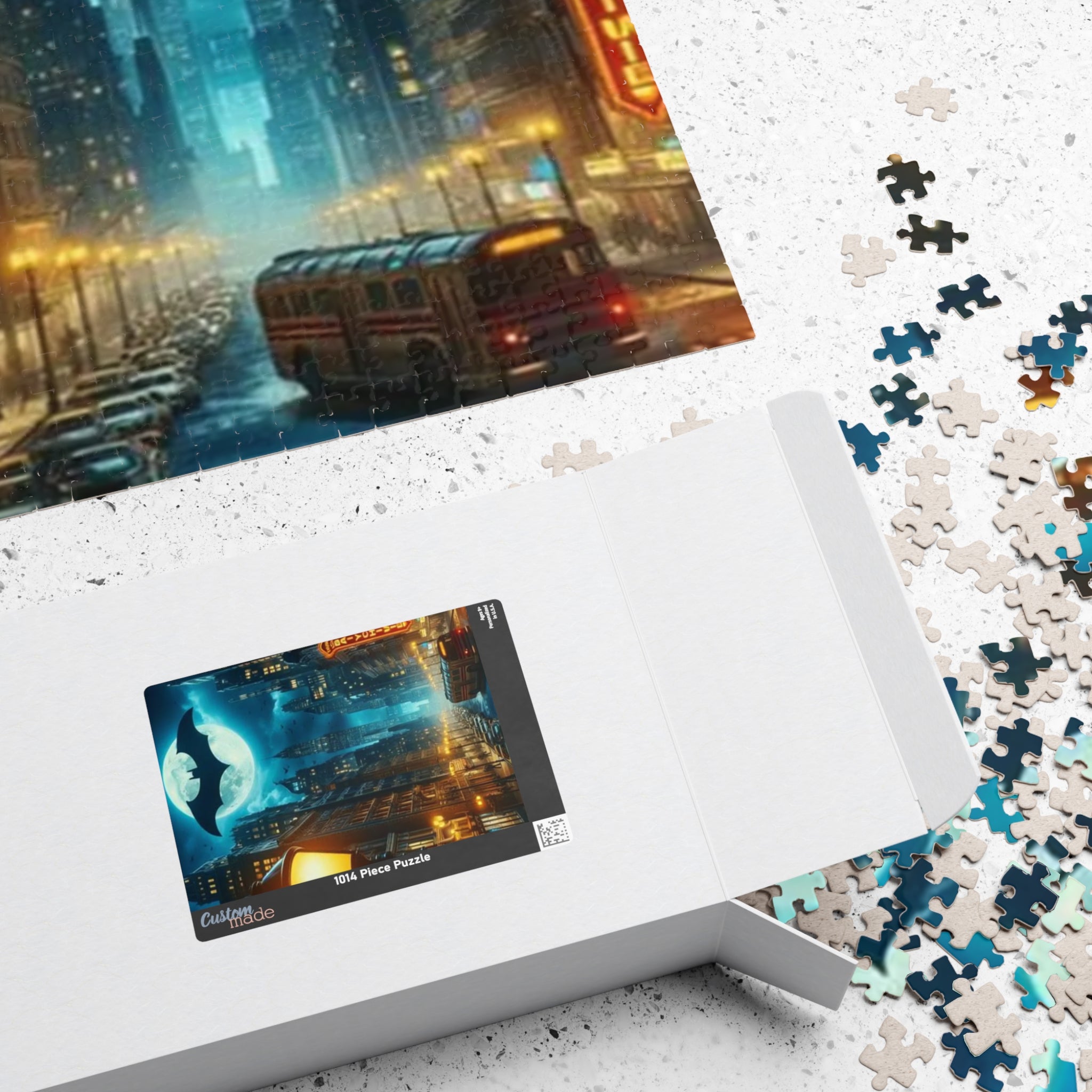 Gotham Night Skyline Batman signal Puzzle