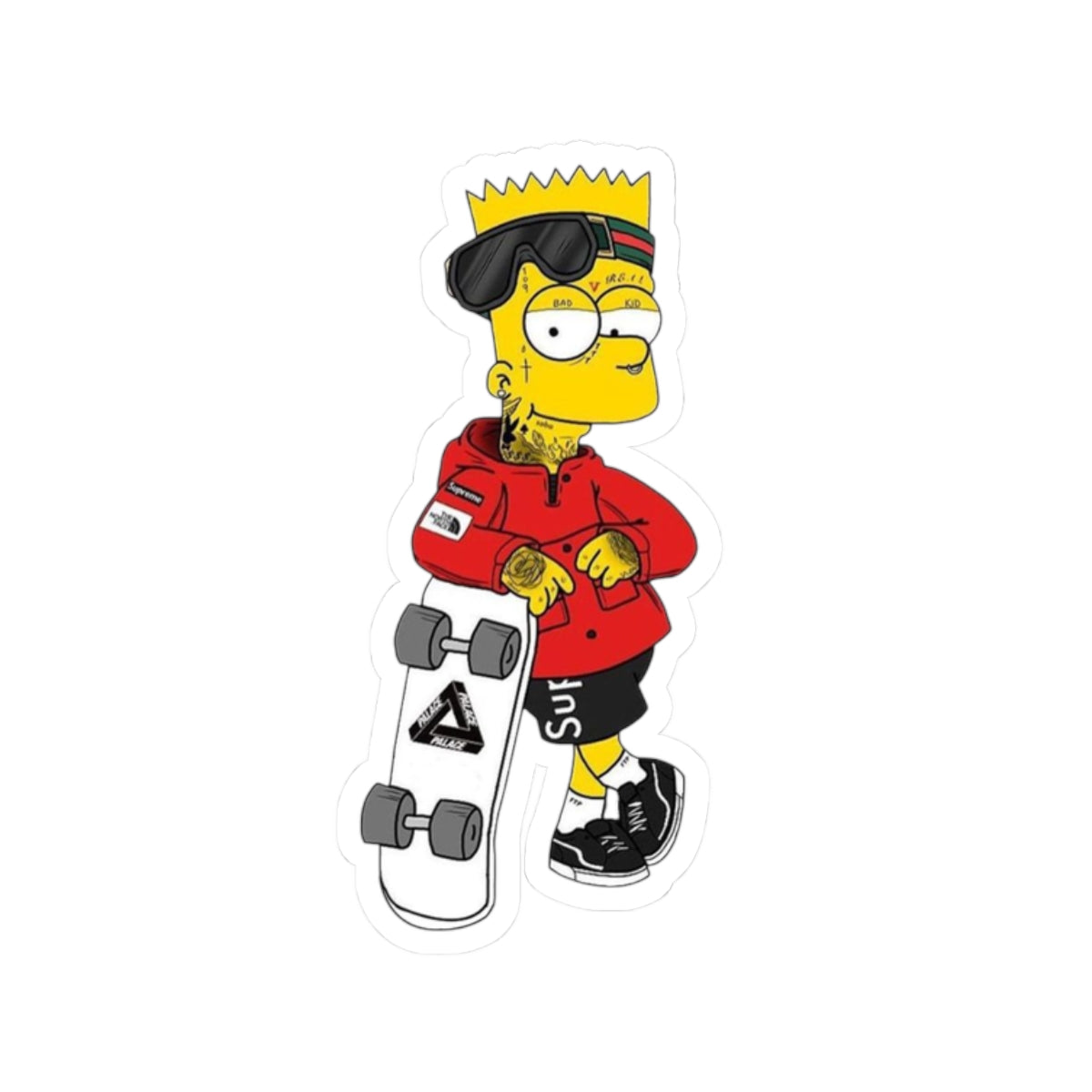 Skater Bart Simpson Character Sticker | Kiss-Cut Sticker