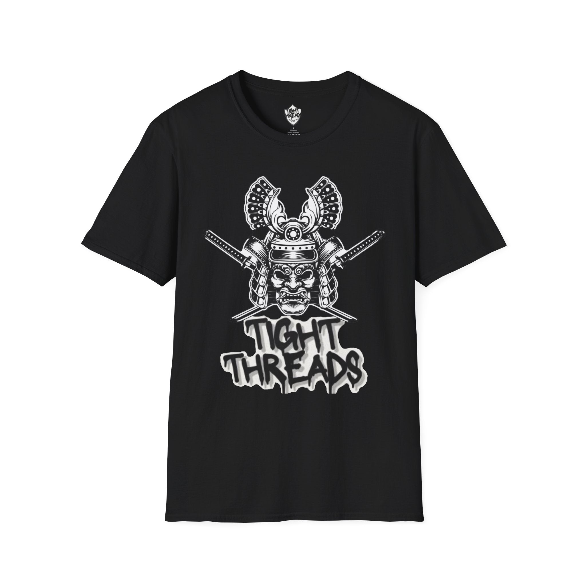 Samurai Skull Graphic T-Shirt, Unisex Softstyle Tee, Edgy Streetwear, Perfect for Anime Fans, Casual Wear, Birthday Gift