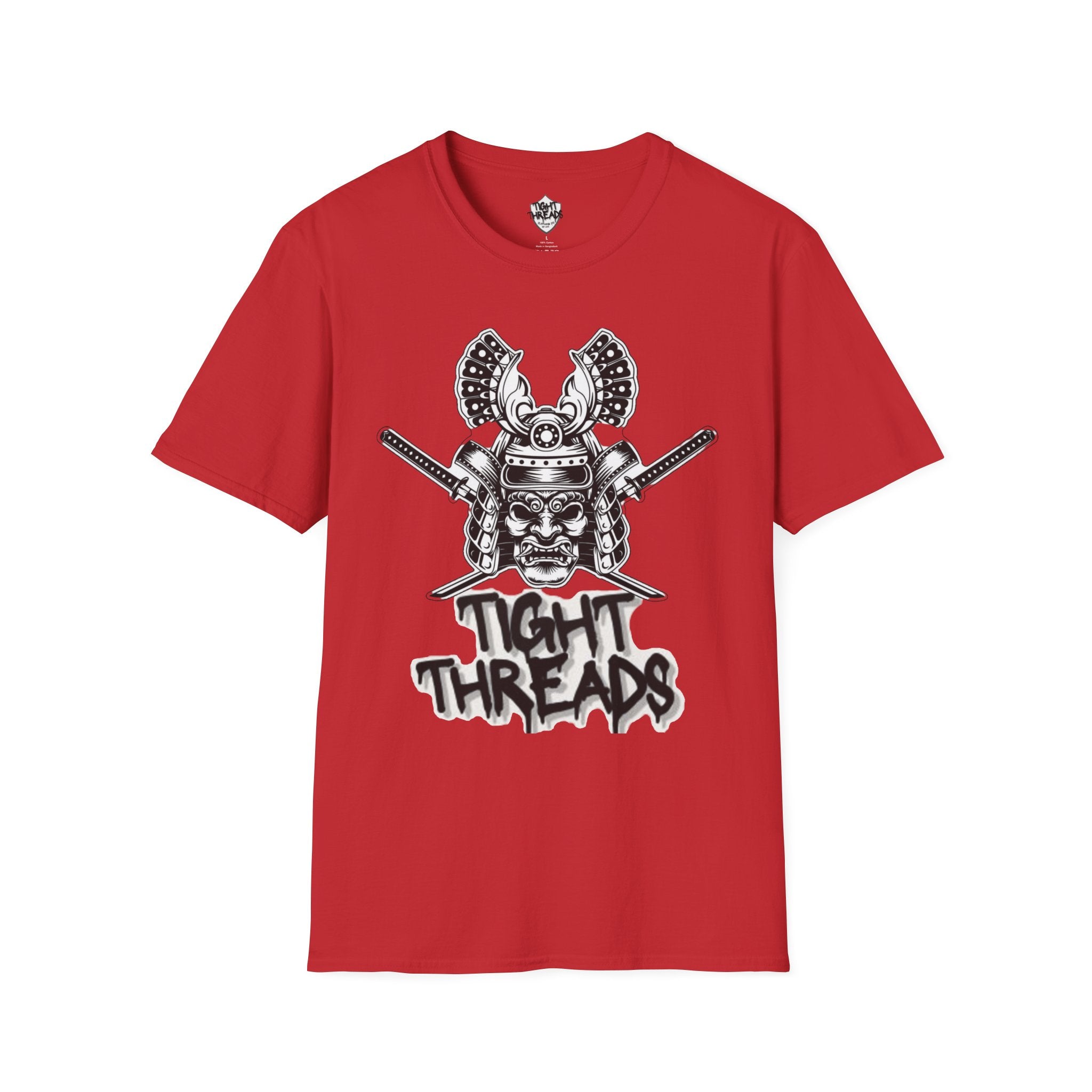Samurai Skull Graphic T-Shirt, Unisex Softstyle Tee, Edgy Streetwear, Perfect for Anime Fans, Casual Wear, Birthday Gift
