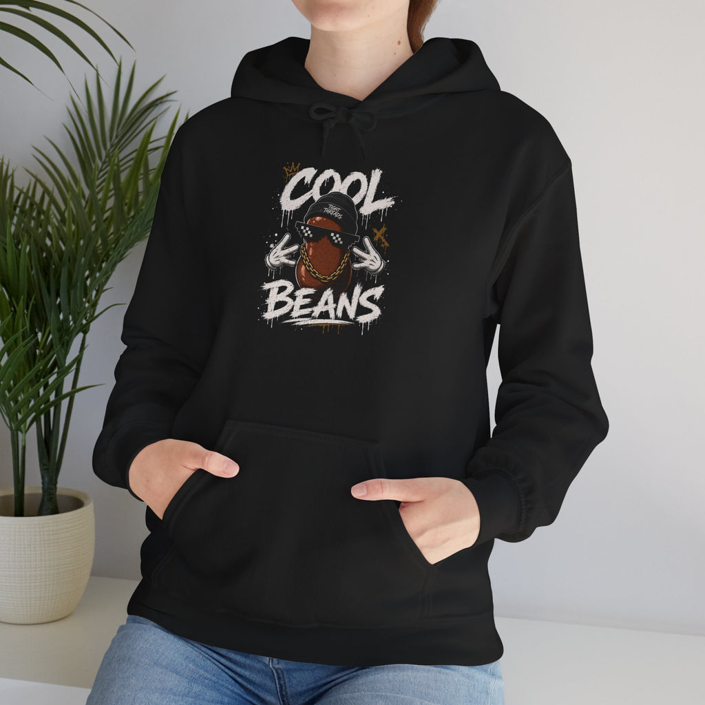 Cool Beans Hoodie — Funny Cartoon Coffee Bean Graphic Pullover