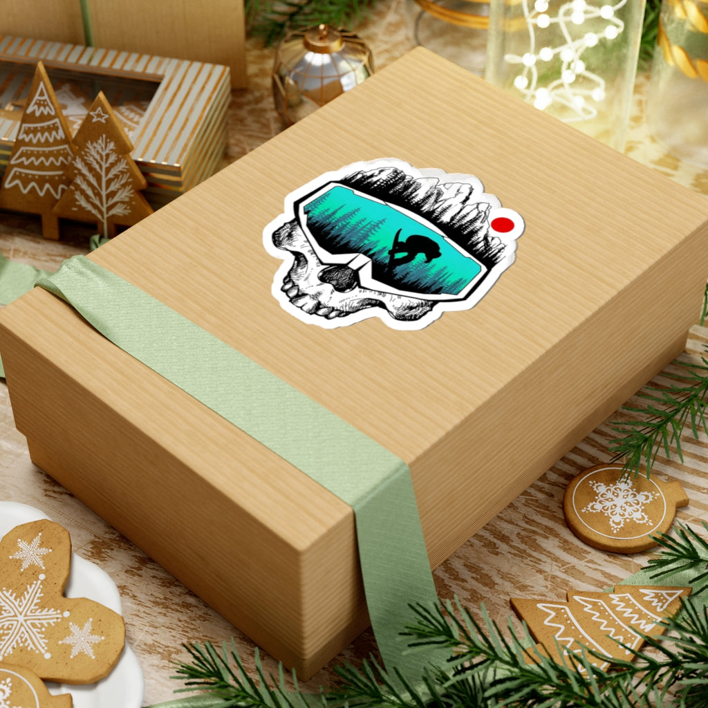 Snowboard Skull Kiss-Cut Stickers | Outdoor Adventure, Winter Sports, Cool Gear, Laptop Decals, Nature Vibes