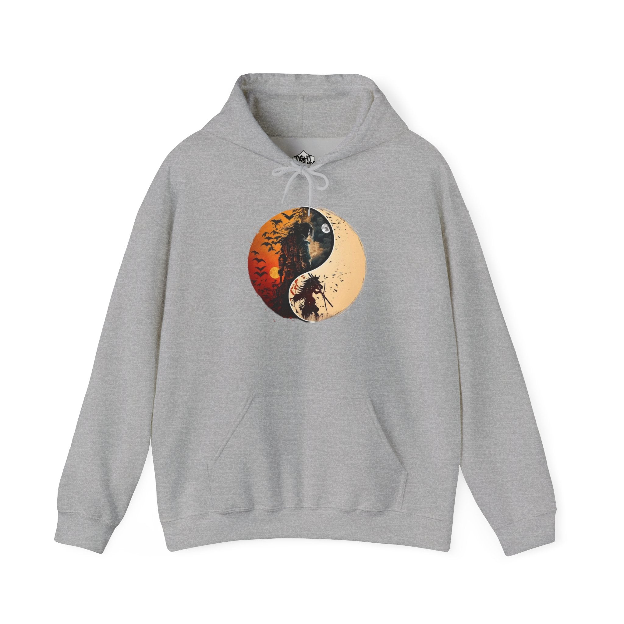 Yin Yang Samurai Hoodie - Cozy Streetwear, Unisex Fashion, Meditation Gift, Casual Wear, Spiritual Apparel
