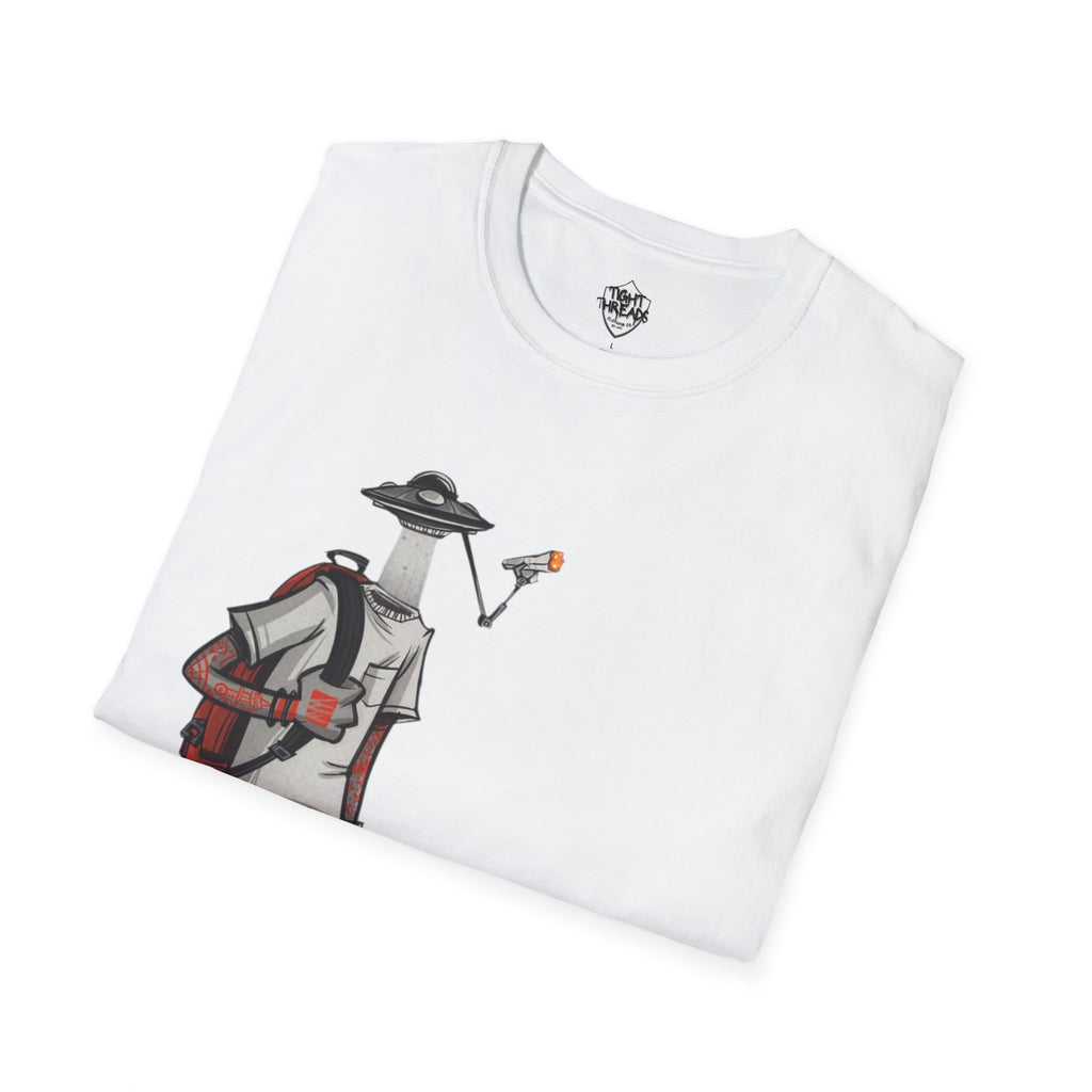 UFO Head Smokin Graffiti Street Art Unisex T-Shirt, Urban Graphic Tee, Unique Gift, Casual Style, Everyday Wear