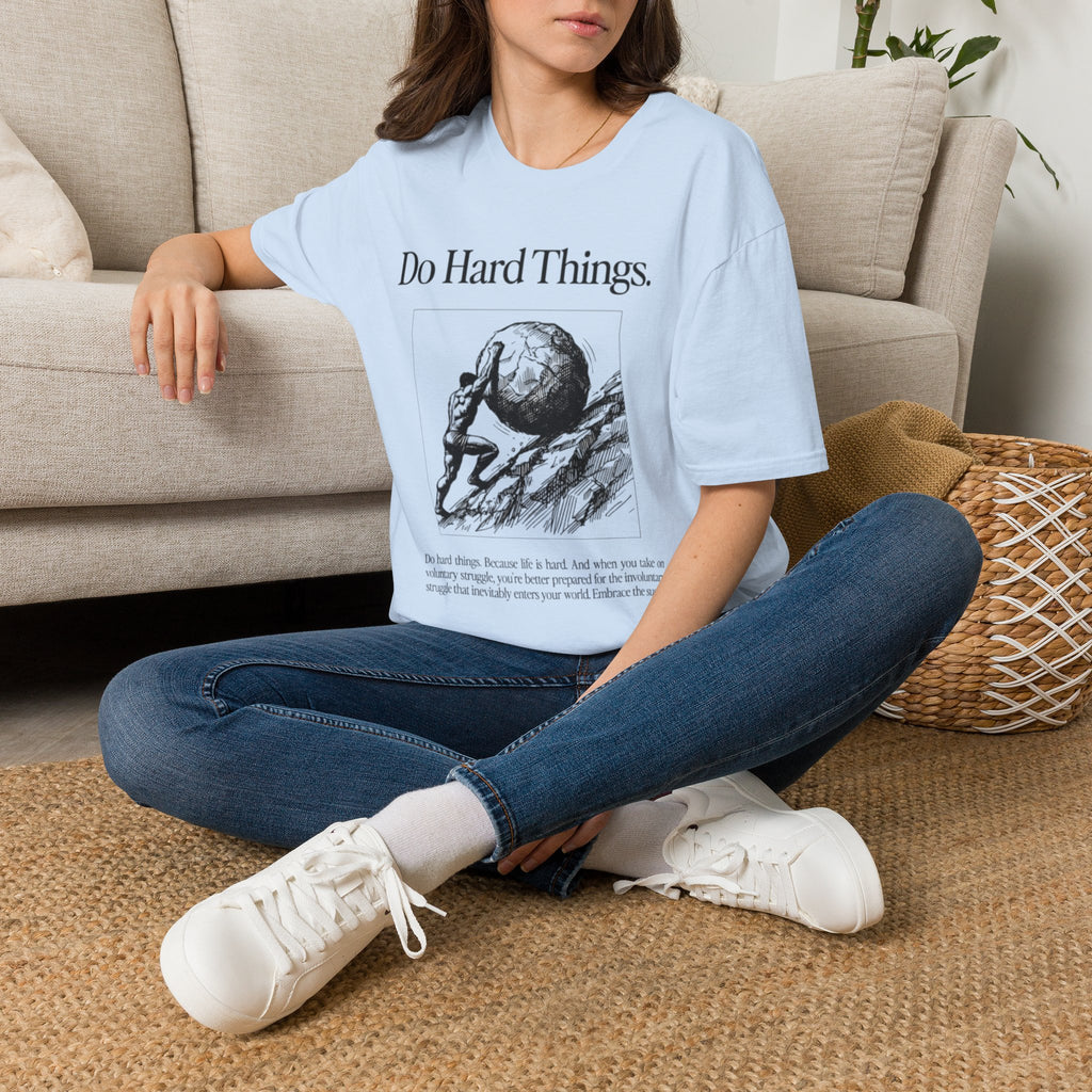 Do Hard Things Inspirational Unisex T-Shirt: Motivational Gym Tee, Casual Workout Shirt, Positive Apparel