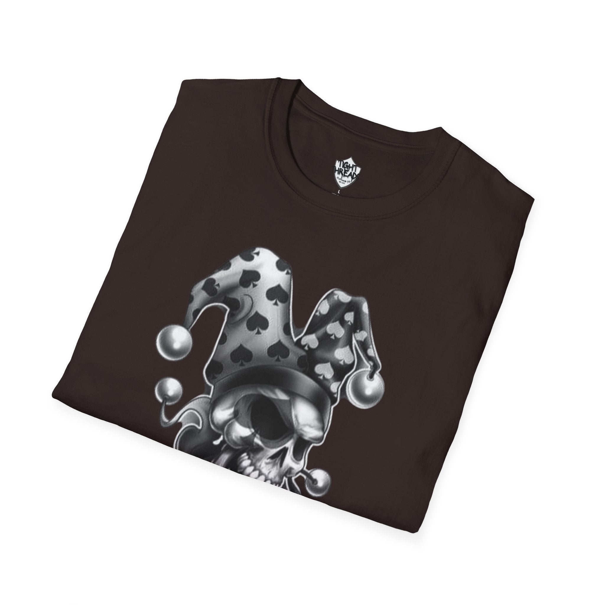 Skull Jester Tee - Unisex Softstyle T-Shirt, Halloween Costume Tee, Graphic Tee, Funny Shirt, Unique Gift for Him/Her
