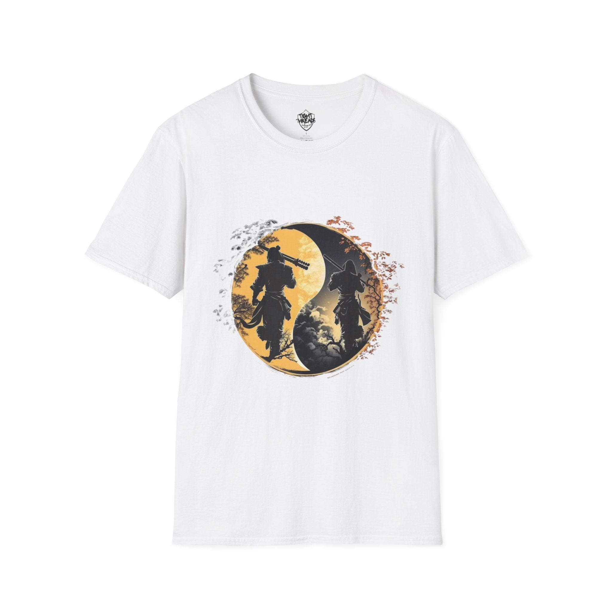 Yin Yang Samurai unisex style T-Shirt, Men and Women T-Shirt, durable and smooth fabric, casual wear.