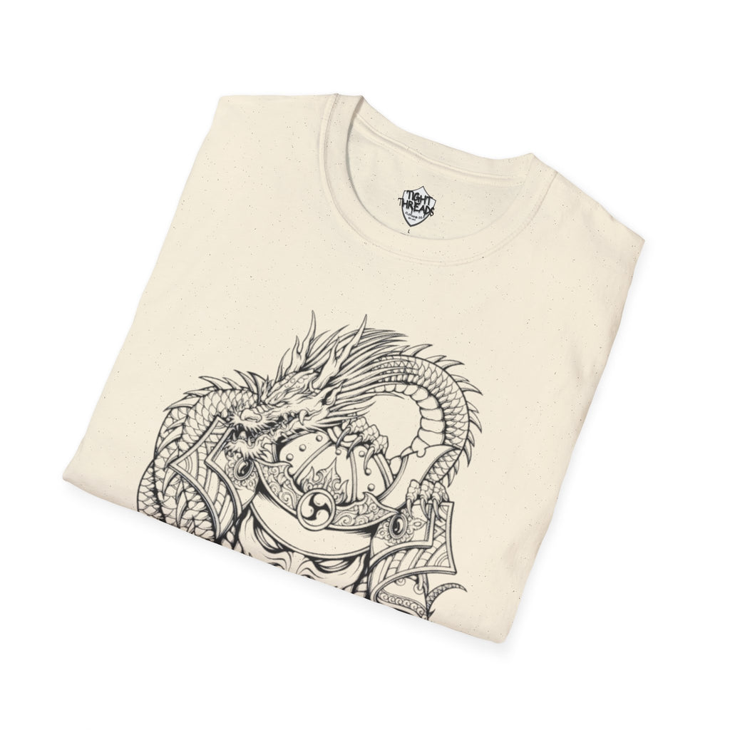 Dragon Oni Graphic Unisex Softstyle T-Shirt, Casual Wear, Gift for Him/Her, Festival Outfit, Anime Lover Tee, Unique Art Shirt