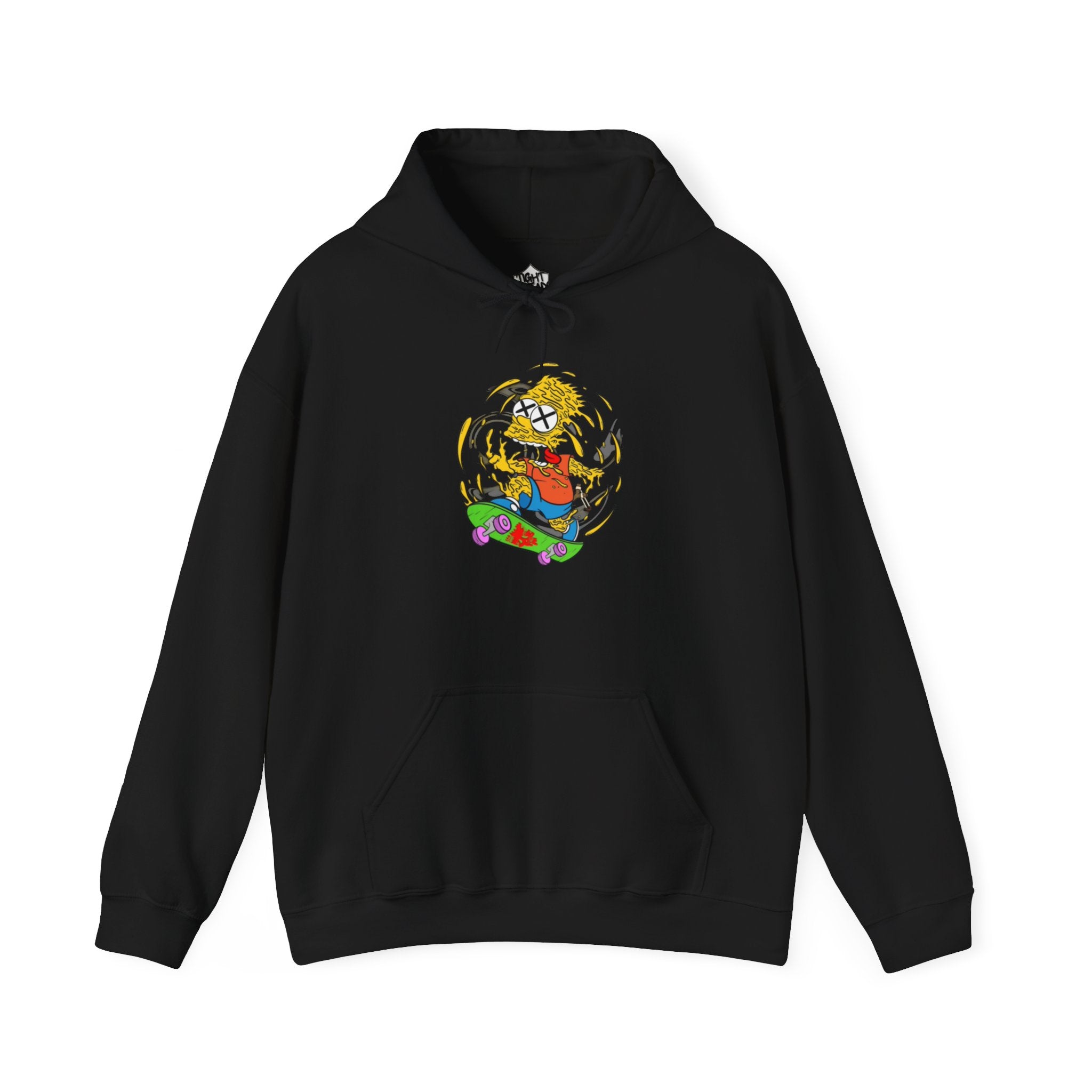 Warping Bart Simpson Skateboarding Hoodie | Retro Skateboard Illustration