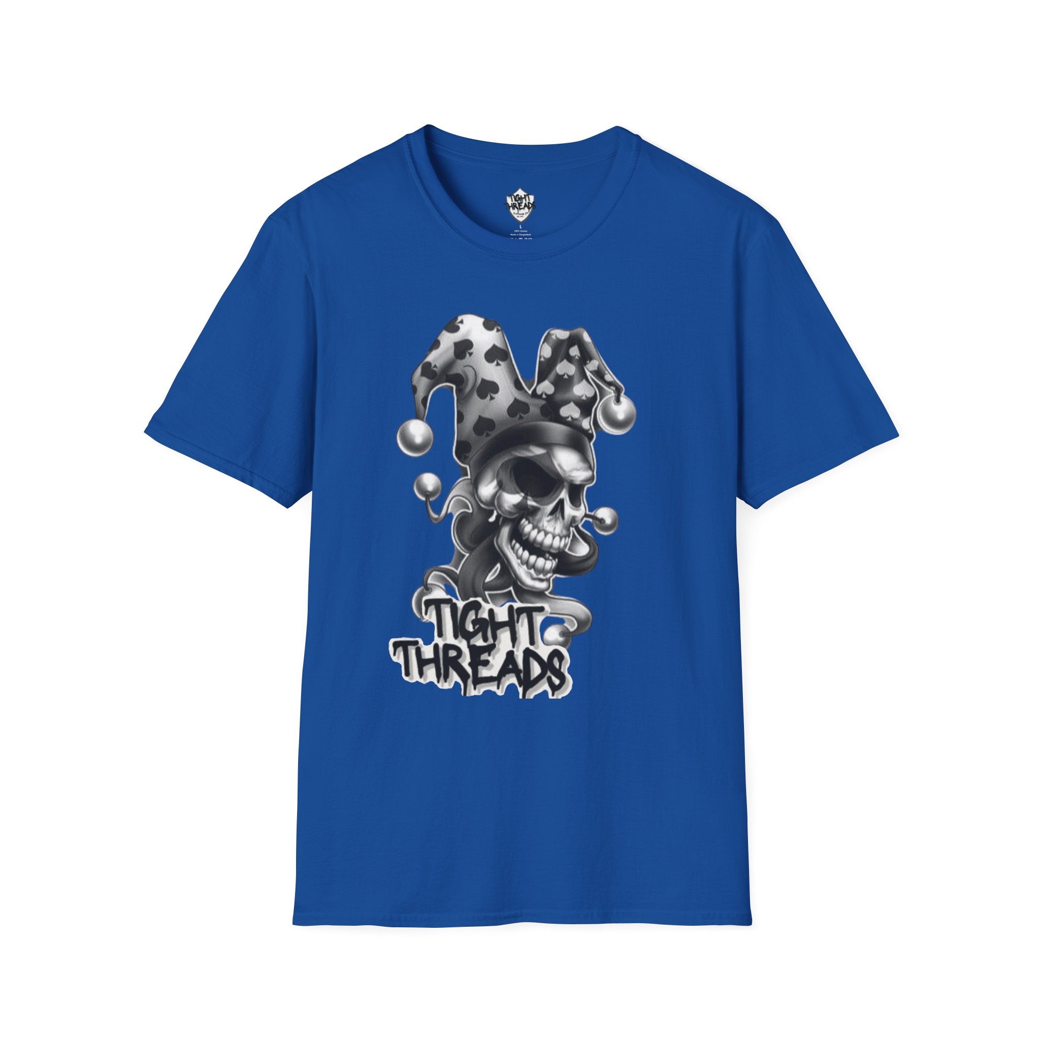Skull Jester Tee - Unisex Softstyle T-Shirt, Halloween Costume Tee, Graphic Tee, Funny Shirt, Unique Gift for Him/Her