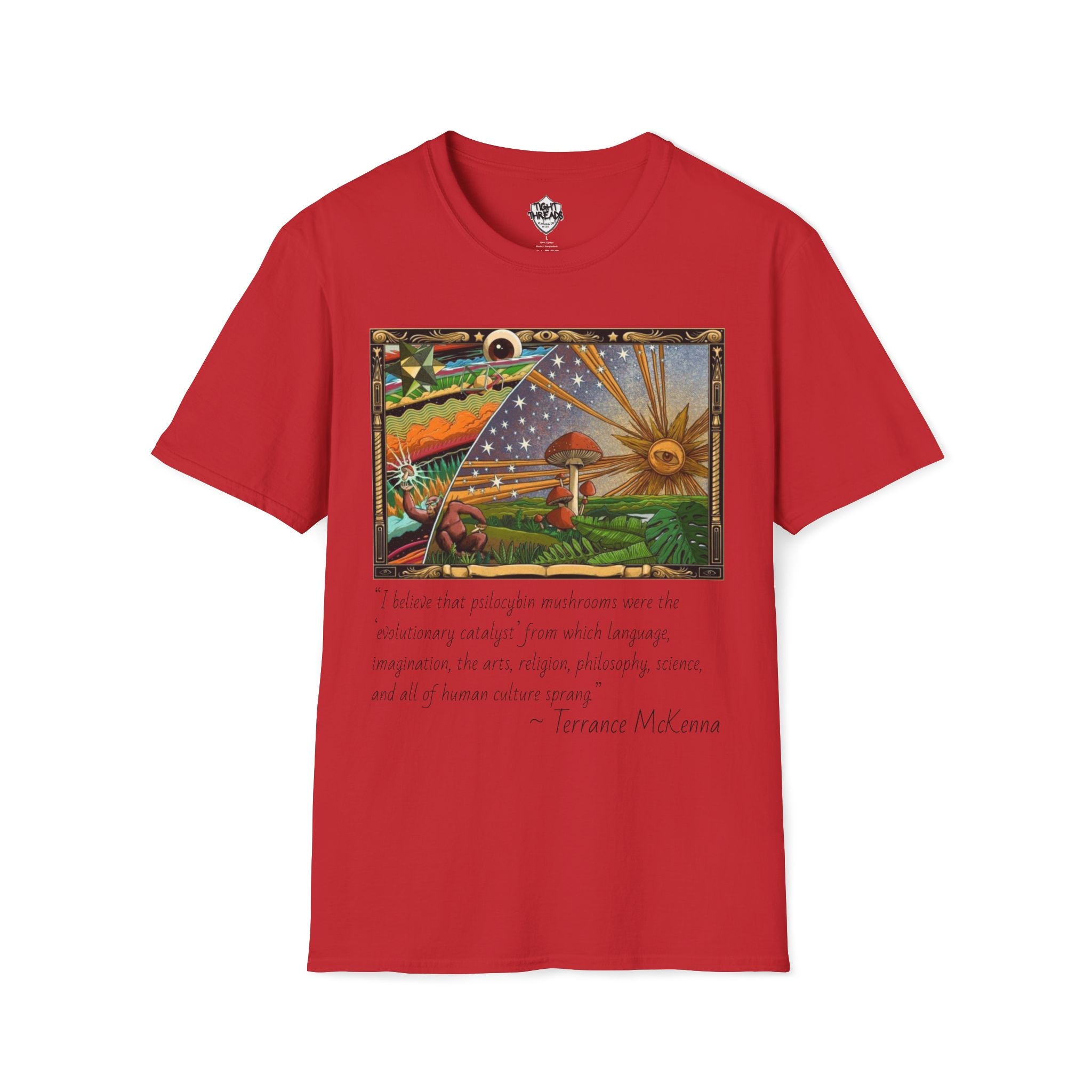 Terrance McKenna stoned ape theory T-Shirt, Motivational Shirt, Casual Wear, Gift for Dreamers, Unique Everyday Style