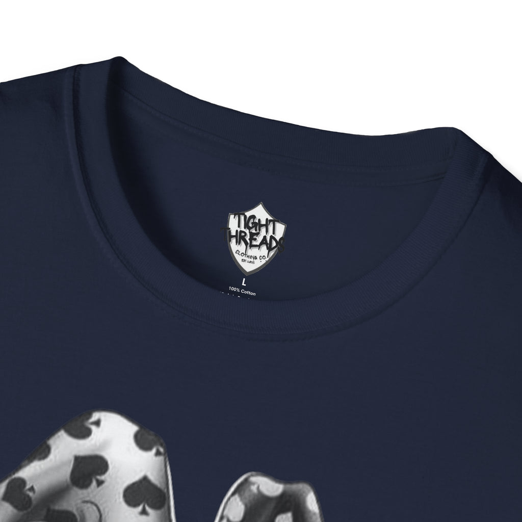 Skull Jester Tee - Unisex Softstyle T-Shirt, Halloween Costume Tee, Graphic Tee, Funny Shirt, Unique Gift for Him/Her
