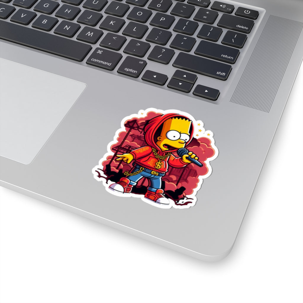 Rap Bart Simpson Sticker | Kiss-Cut Vinyl Sticker, Hip Hop Character