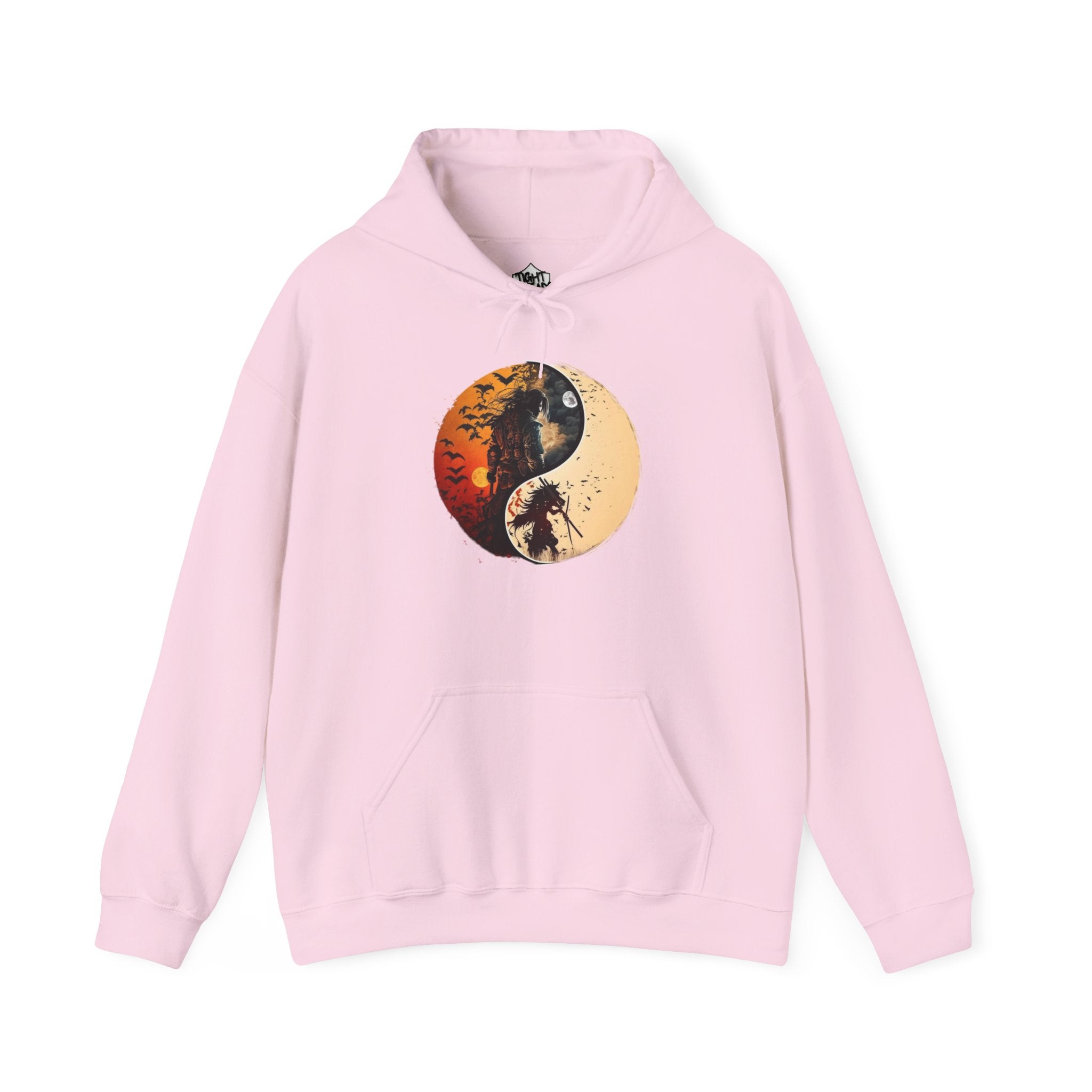Yin Yang Samurai Hoodie - Cozy Streetwear, Unisex Fashion, Meditation Gift, Casual Wear, Spiritual Apparel