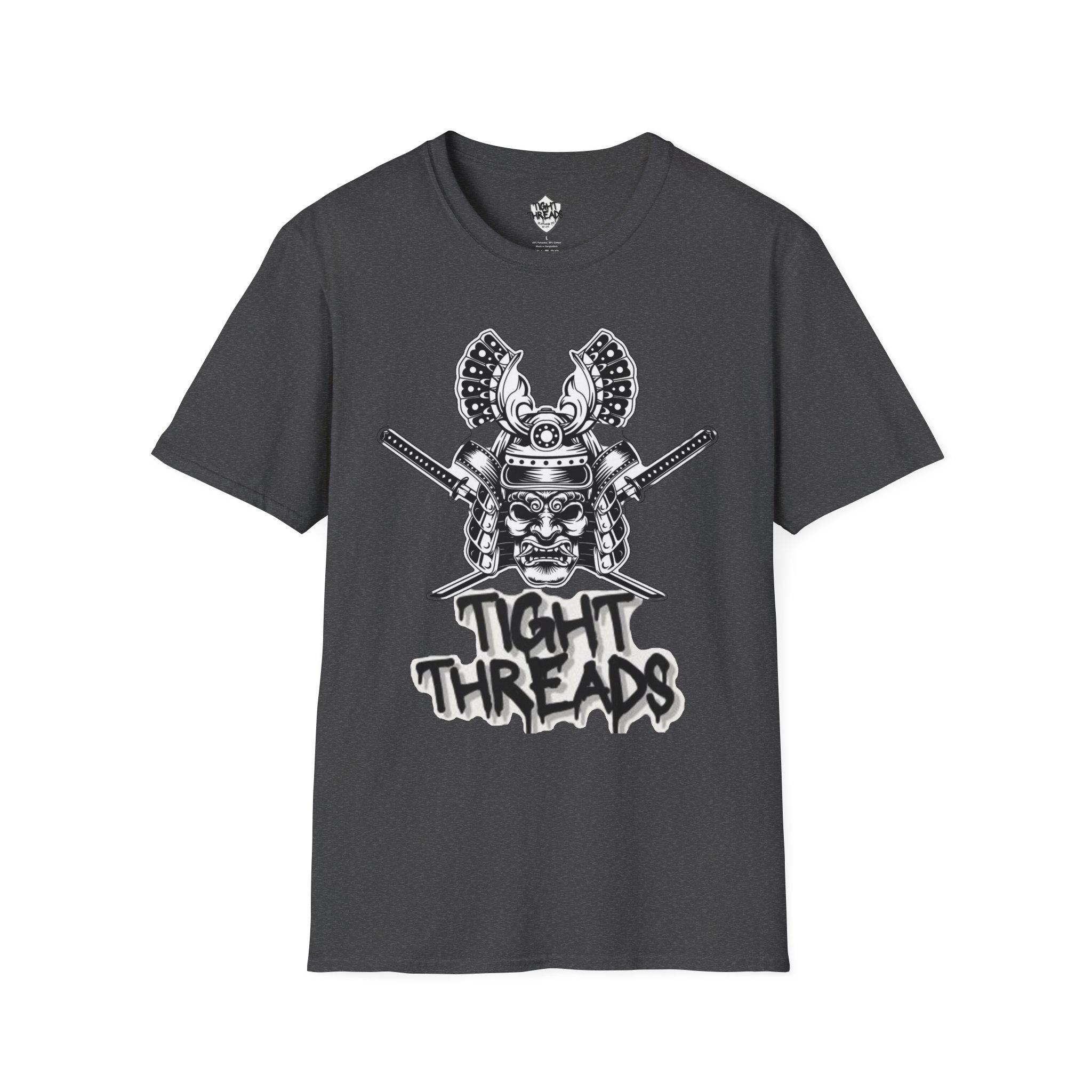 Samurai Skull Graphic T-Shirt, Unisex Softstyle Tee, Edgy Streetwear, Perfect for Anime Fans, Casual Wear, Birthday Gift