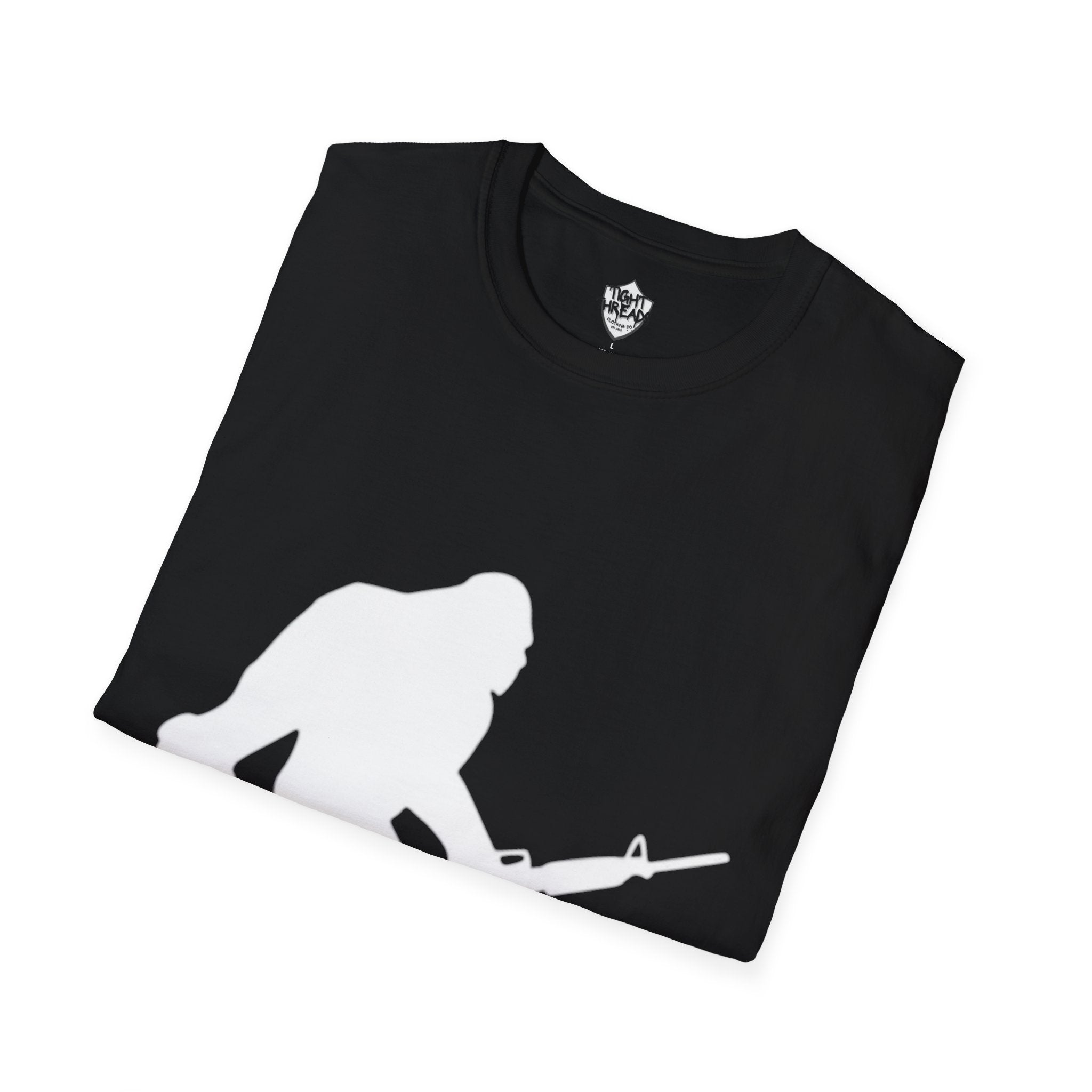 Sasquatch with Rifle T-Shirt | Bigfoot Hunting Silhouette Tee
