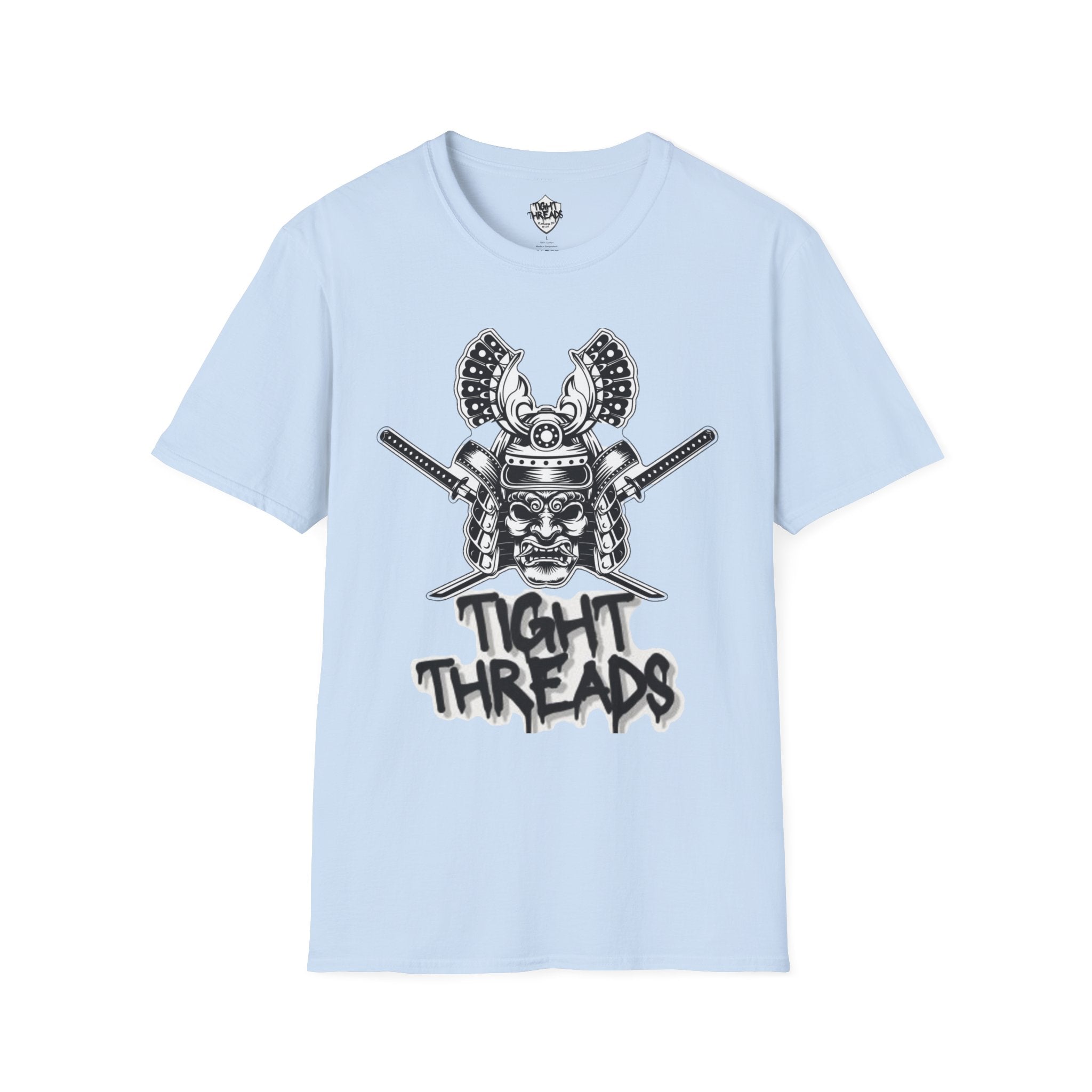 Samurai Skull Graphic T-Shirt, Unisex Softstyle Tee, Edgy Streetwear, Perfect for Anime Fans, Casual Wear, Birthday Gift
