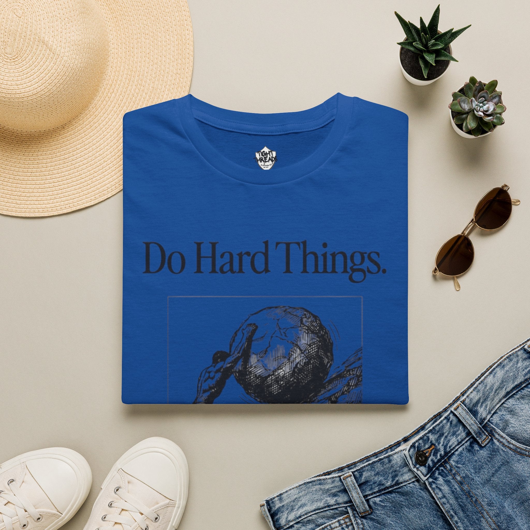 Do Hard Things Inspirational Unisex T-Shirt: Motivational Gym Tee, Casual Workout Shirt, Positive Apparel