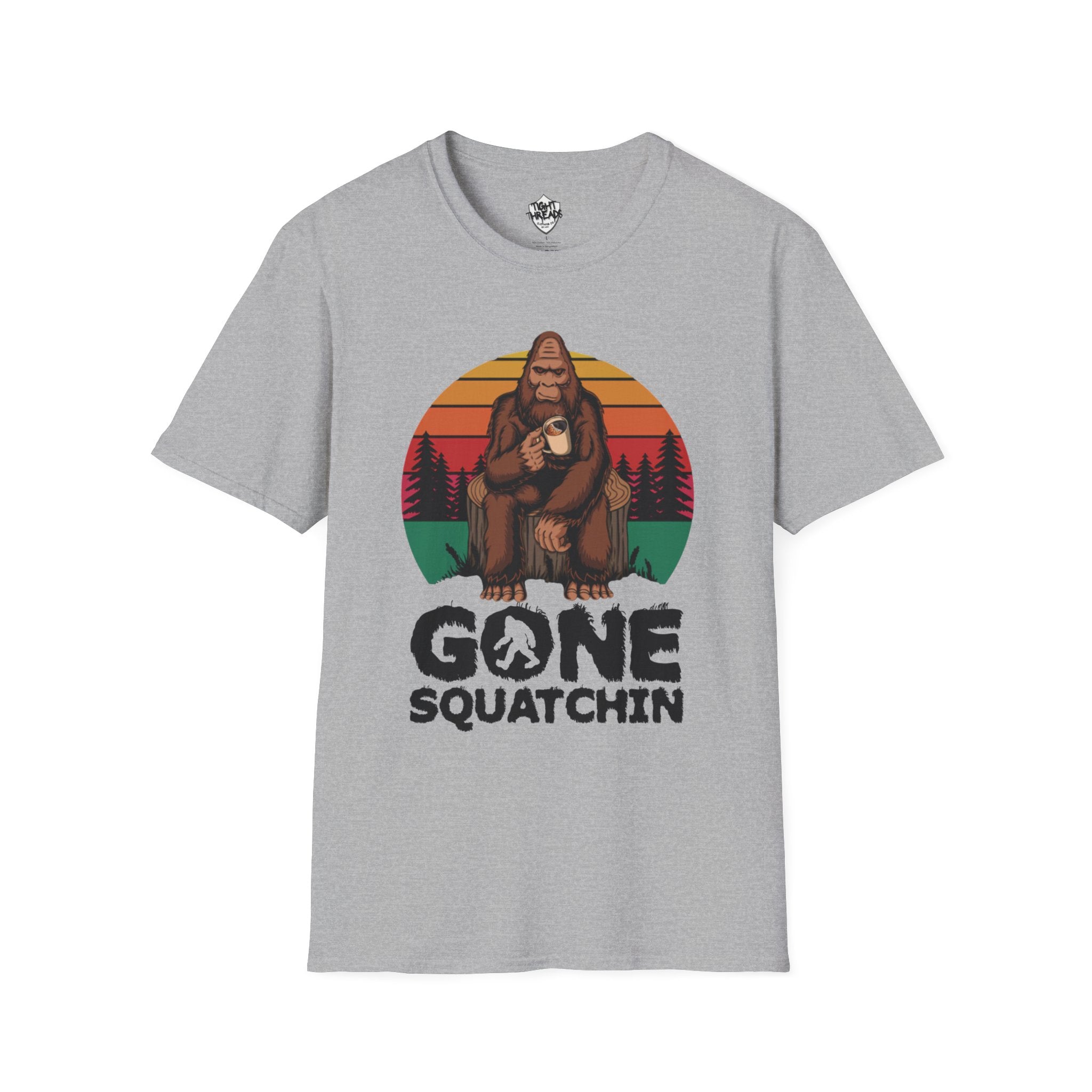 Gone Squatchin Sasquatch T-Shirt | Bigfoot Camping Graphic Tee