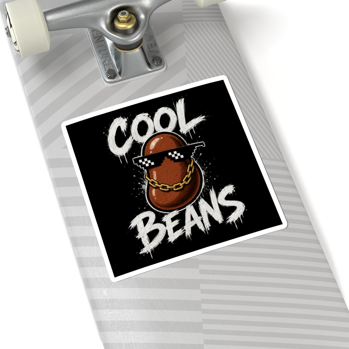 Cool Beans Sticker | Retro Bean Character, Sunglasses & Chain