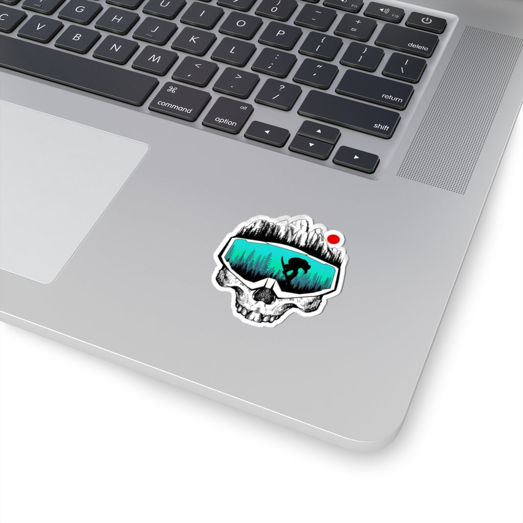 Snowboard Skull Kiss-Cut Stickers | Outdoor Adventure, Winter Sports, Cool Gear, Laptop Decals, Nature Vibes