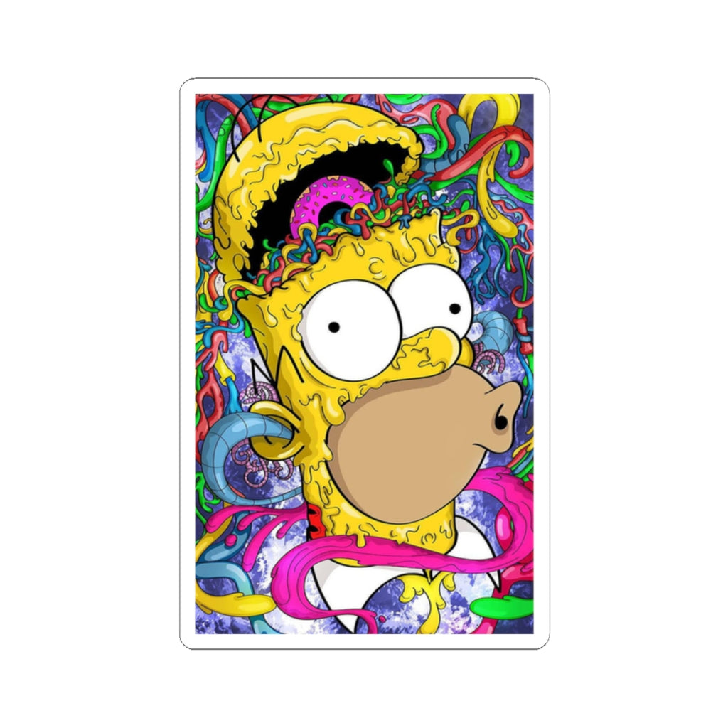 Psychedelic Homer doenut brain Sticker | Kiss-Cut Sticker