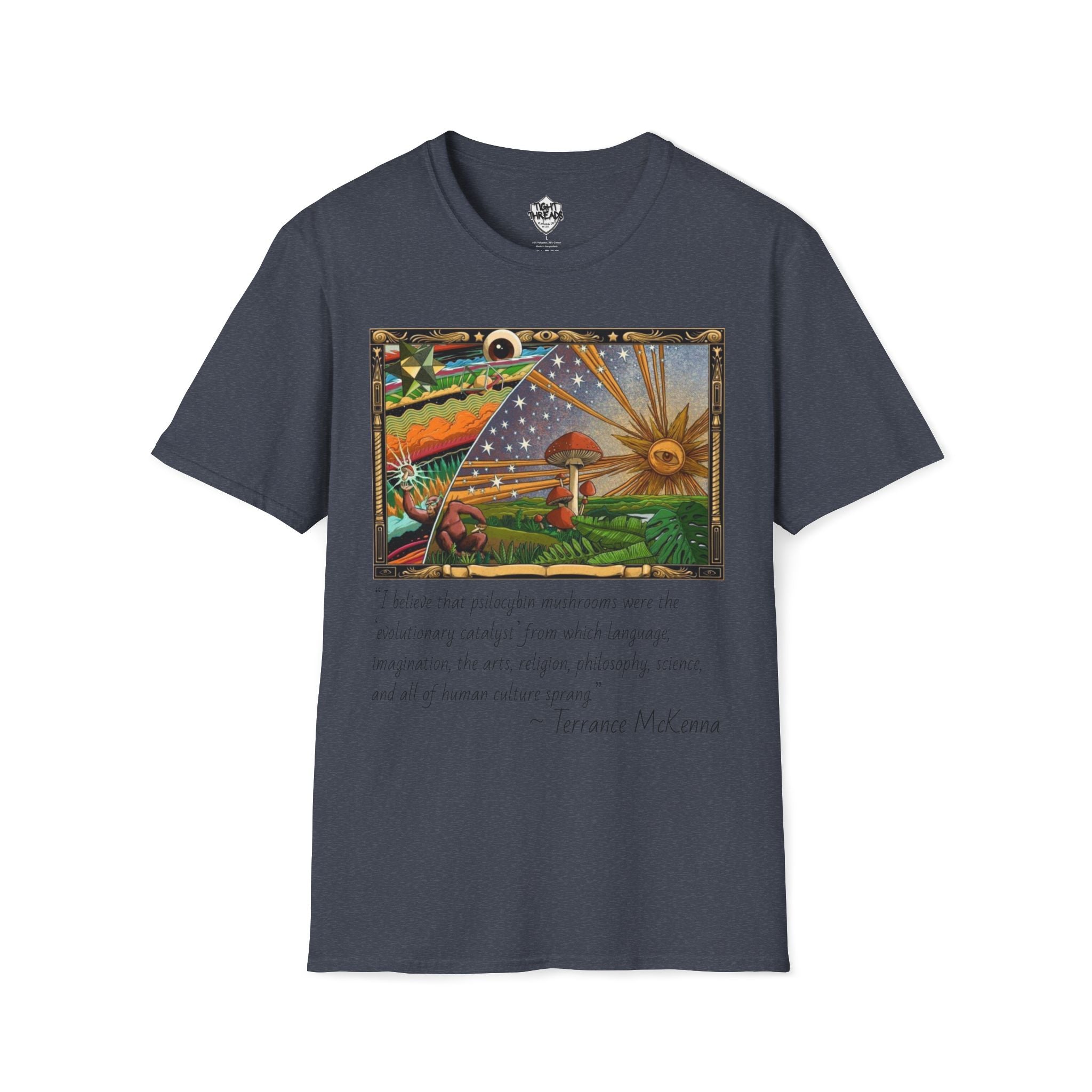 Terrance McKenna stoned ape theory T-Shirt, Motivational Shirt, Casual Wear, Gift for Dreamers, Unique Everyday Style