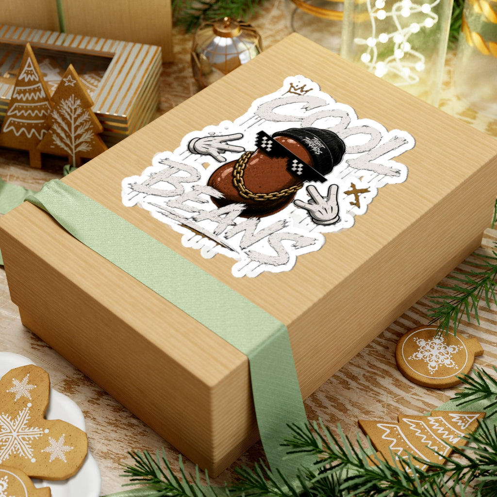 Cool Beans Sticker — Hip-Hop Bean Character Kiss-Cut Sticker