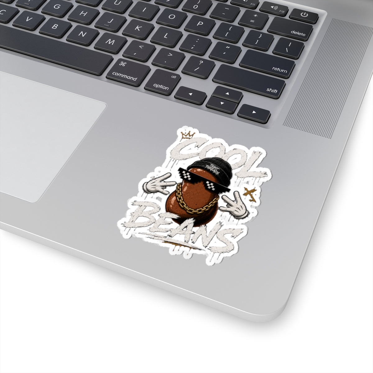 Cool Beans Sticker — Hip-Hop Bean Character Kiss-Cut Sticker