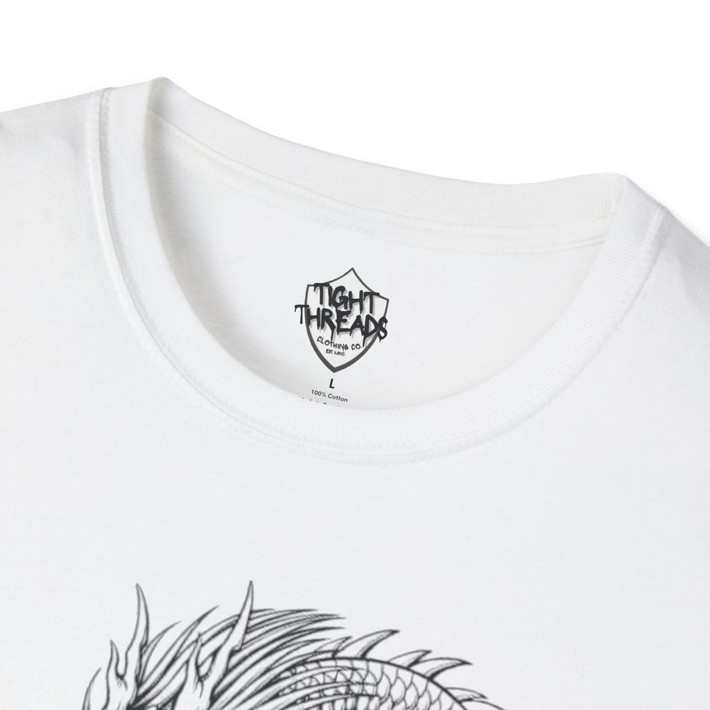 Dragon Oni Graphic Unisex Softstyle T-Shirt, Casual Wear, Gift for Him/Her, Festival Outfit, Anime Lover Tee, Unique Art Shirt
