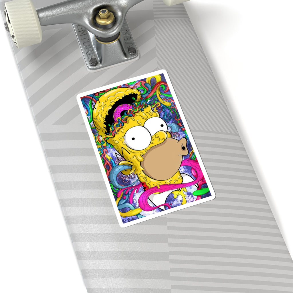 Psychedelic Homer doenut brain Sticker | Kiss-Cut Sticker