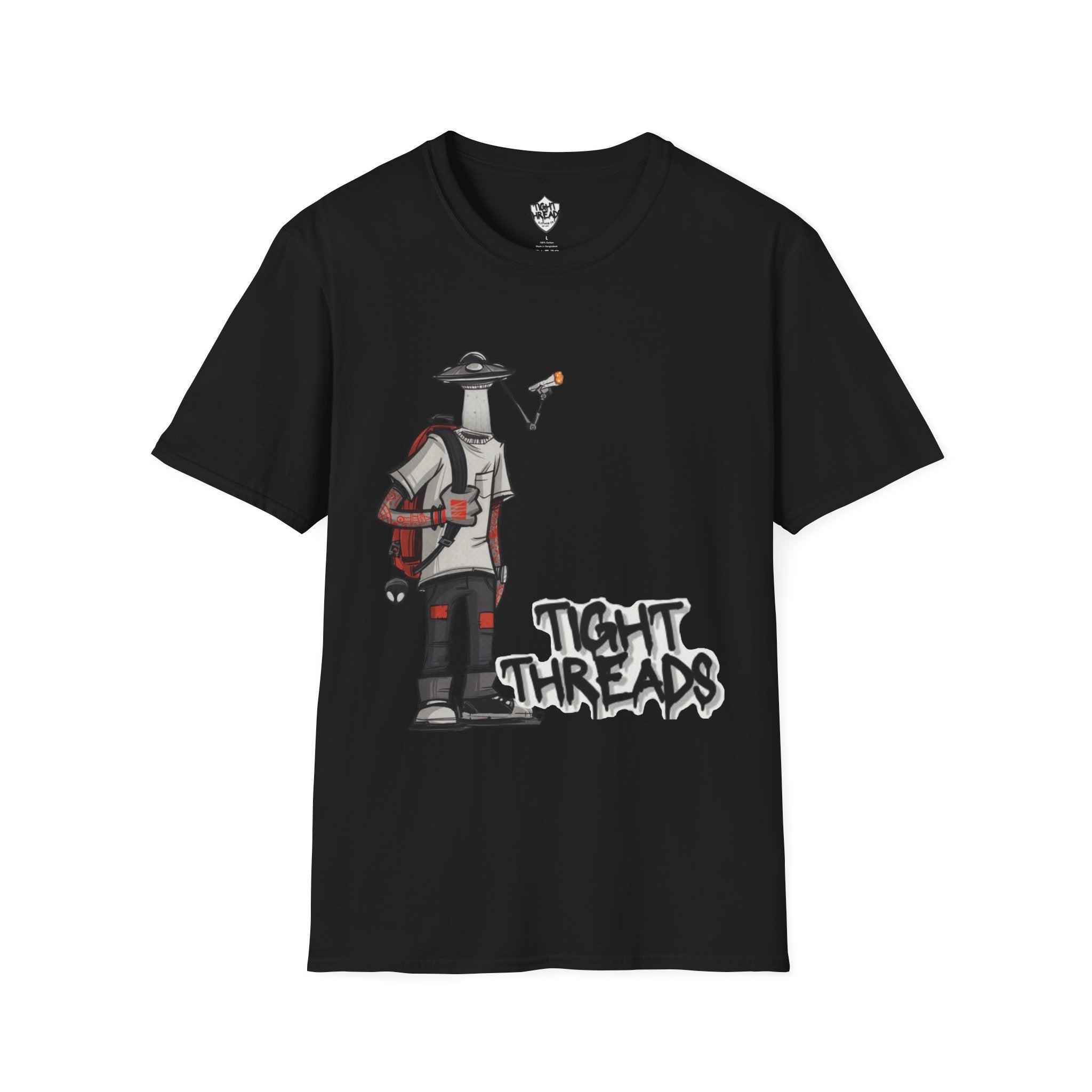 UFO Head Smokin Graffiti Street Art Unisex T-Shirt, Urban Graphic Tee, Unique Gift, Casual Style, Everyday Wear